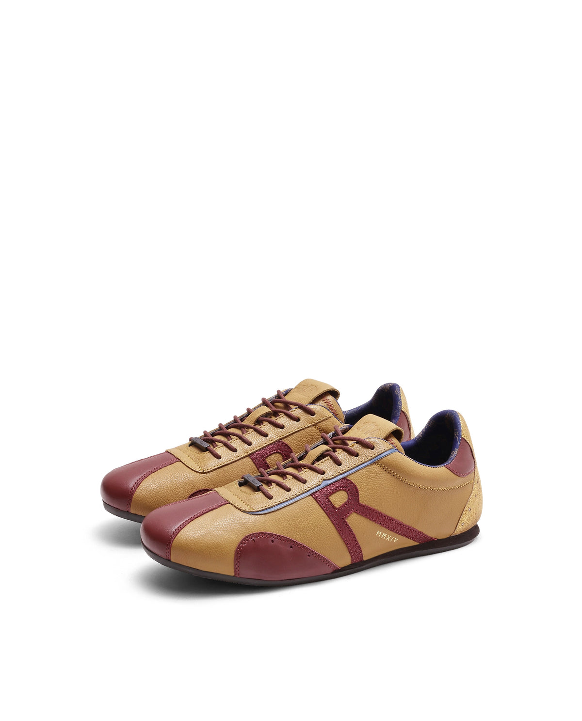 Rarez Men's Dust Primary Mustard Red Leather Regular Sneaker