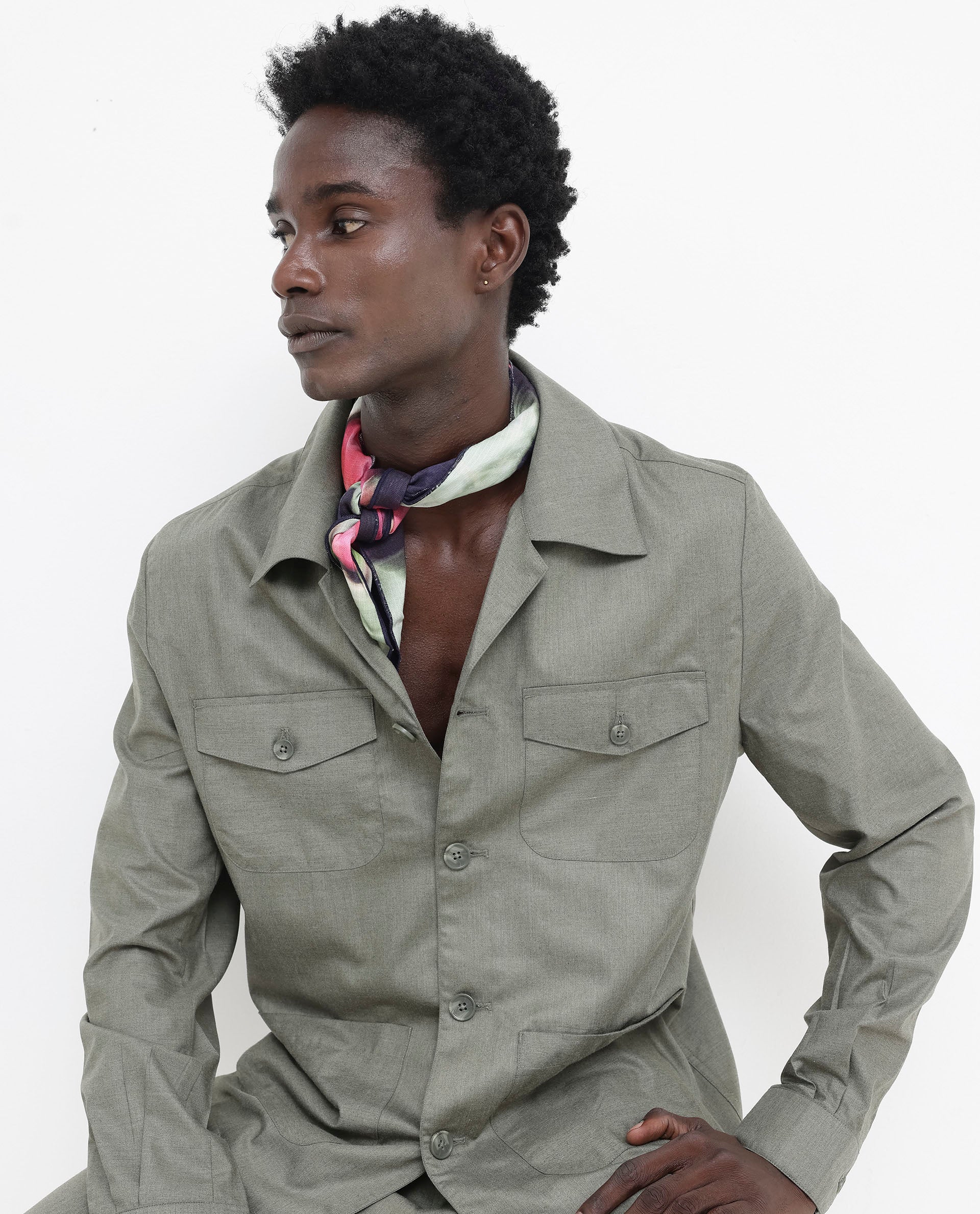 Rare Rabbit Mens Echos Light Olive Full Sleeve Collared Neck Two Flap Pocket Solid Jacket