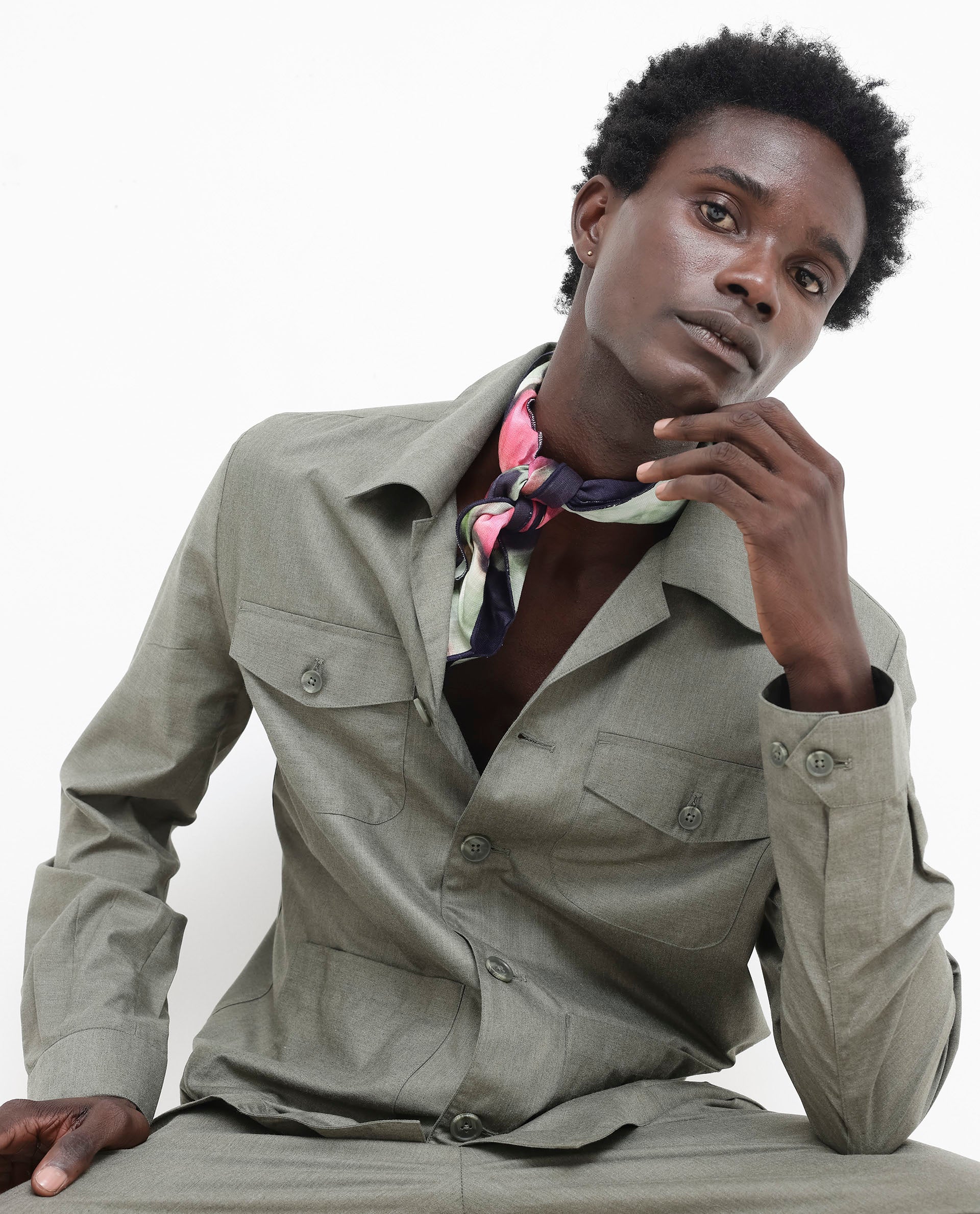 Rare Rabbit Mens Echos Light Olive Full Sleeve Collared Neck Two Flap Pocket Solid Jacket