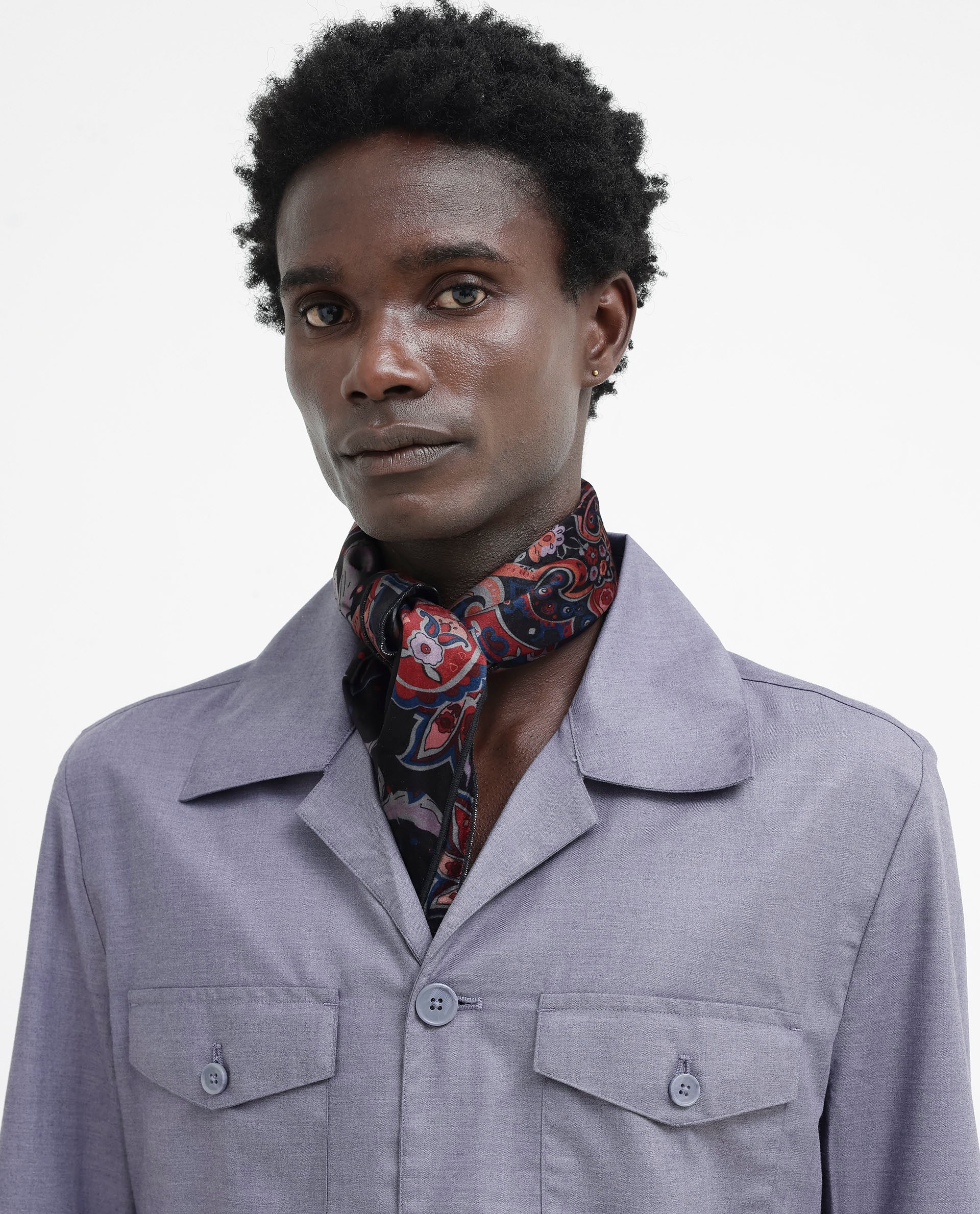 Rare Rabbit Mens Echos Purple Full Sleeve Collared Neck Two Flap Pocket Solid Jacket