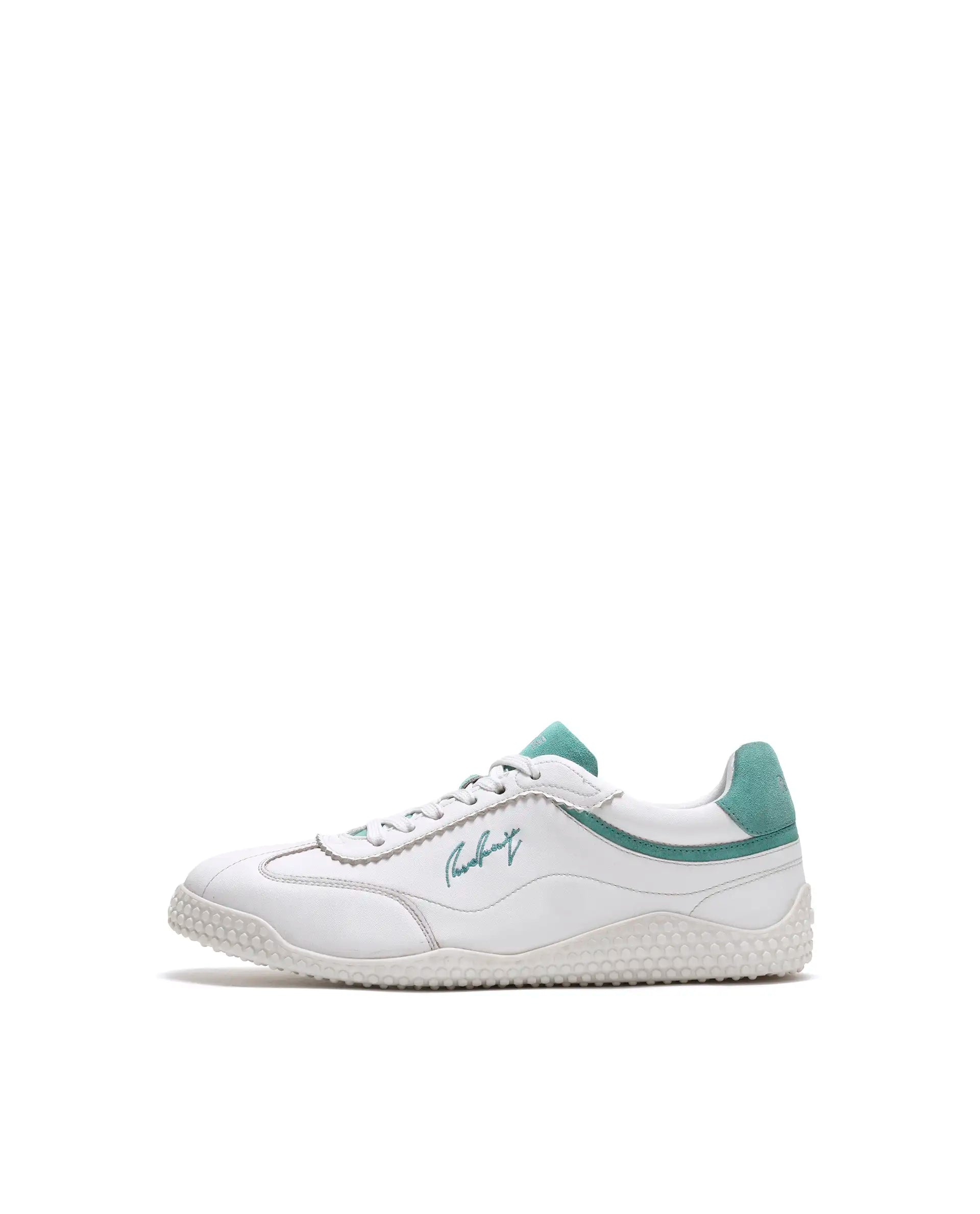 Rare Rabbit Men's Echo White Micro Leather Sneaker