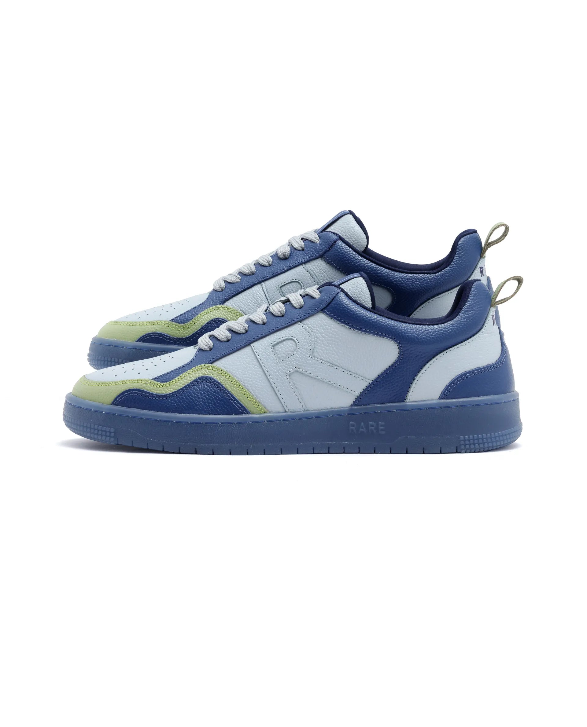 Rare Rabbit Men Edamon Blue Leather Lace-Up Sneaker