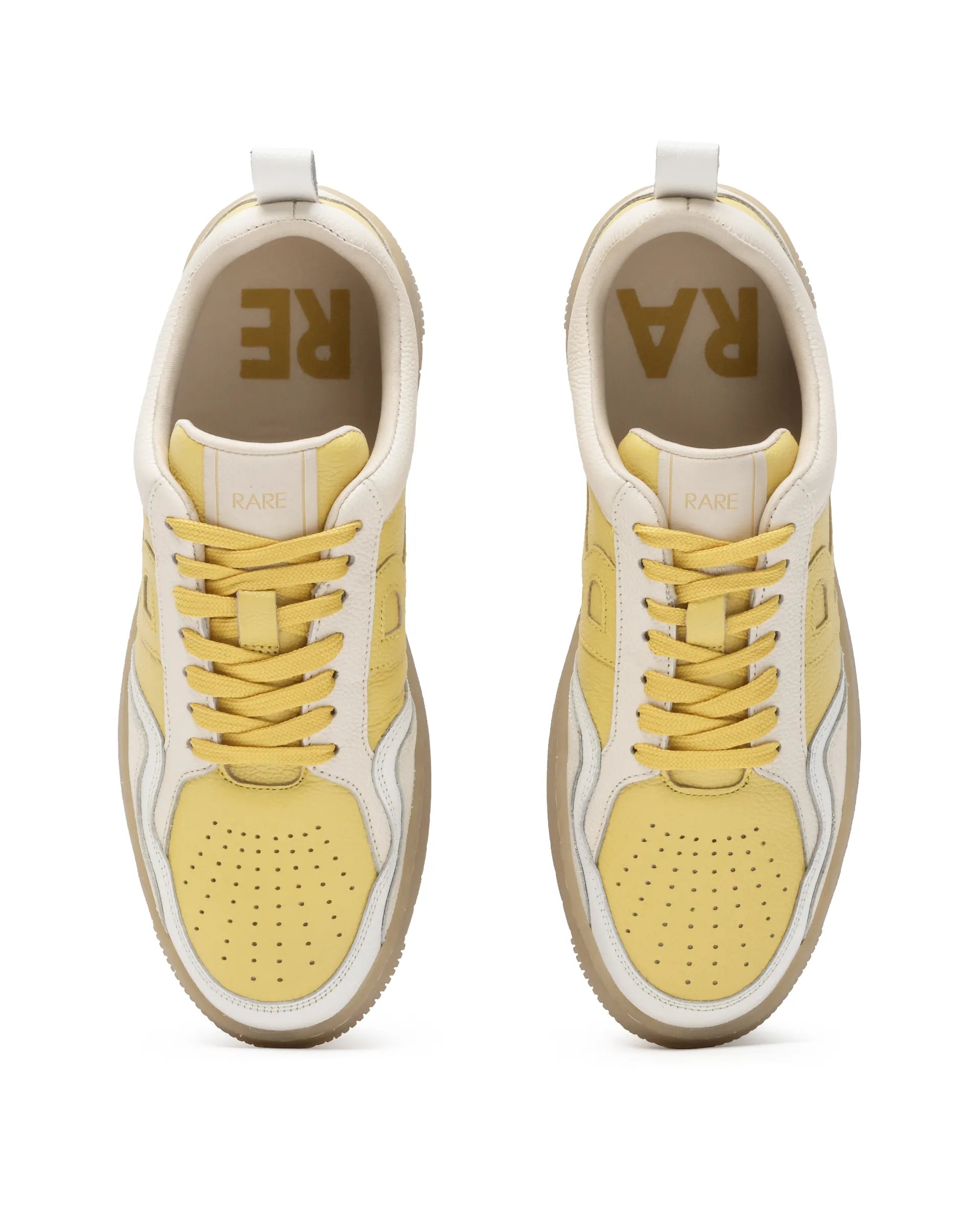 Rare Rabbit Men Edamon Yellow Leather Lace-Up Sneaker