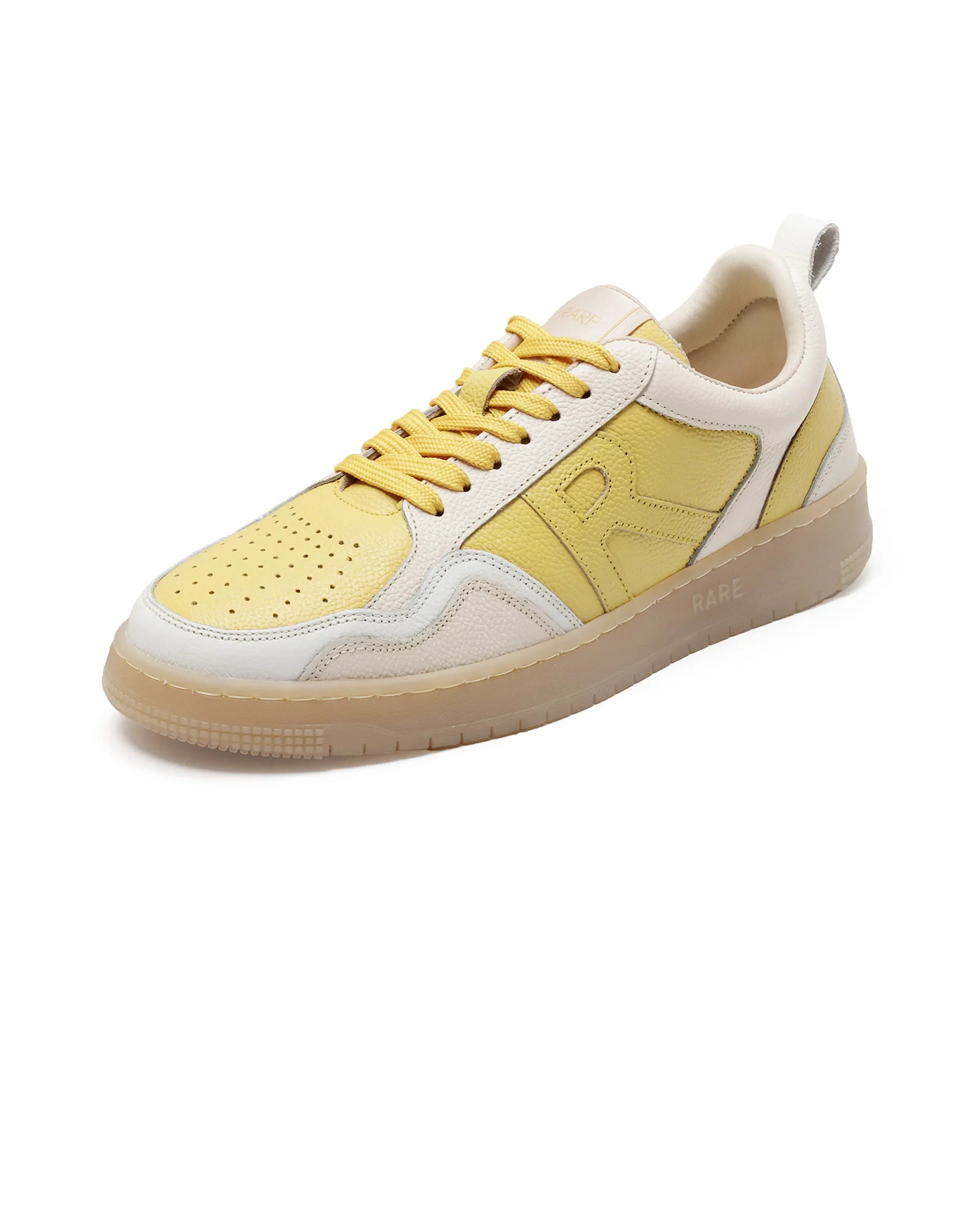 Rare Rabbit Men Edamon Yellow Leather Lace-Up Sneaker
