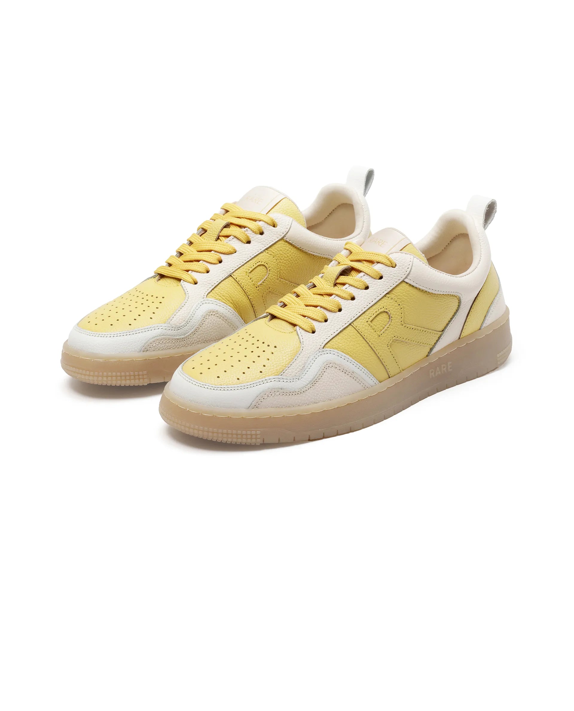 Rare Rabbit Men Edamon Yellow Leather Lace-Up Sneaker