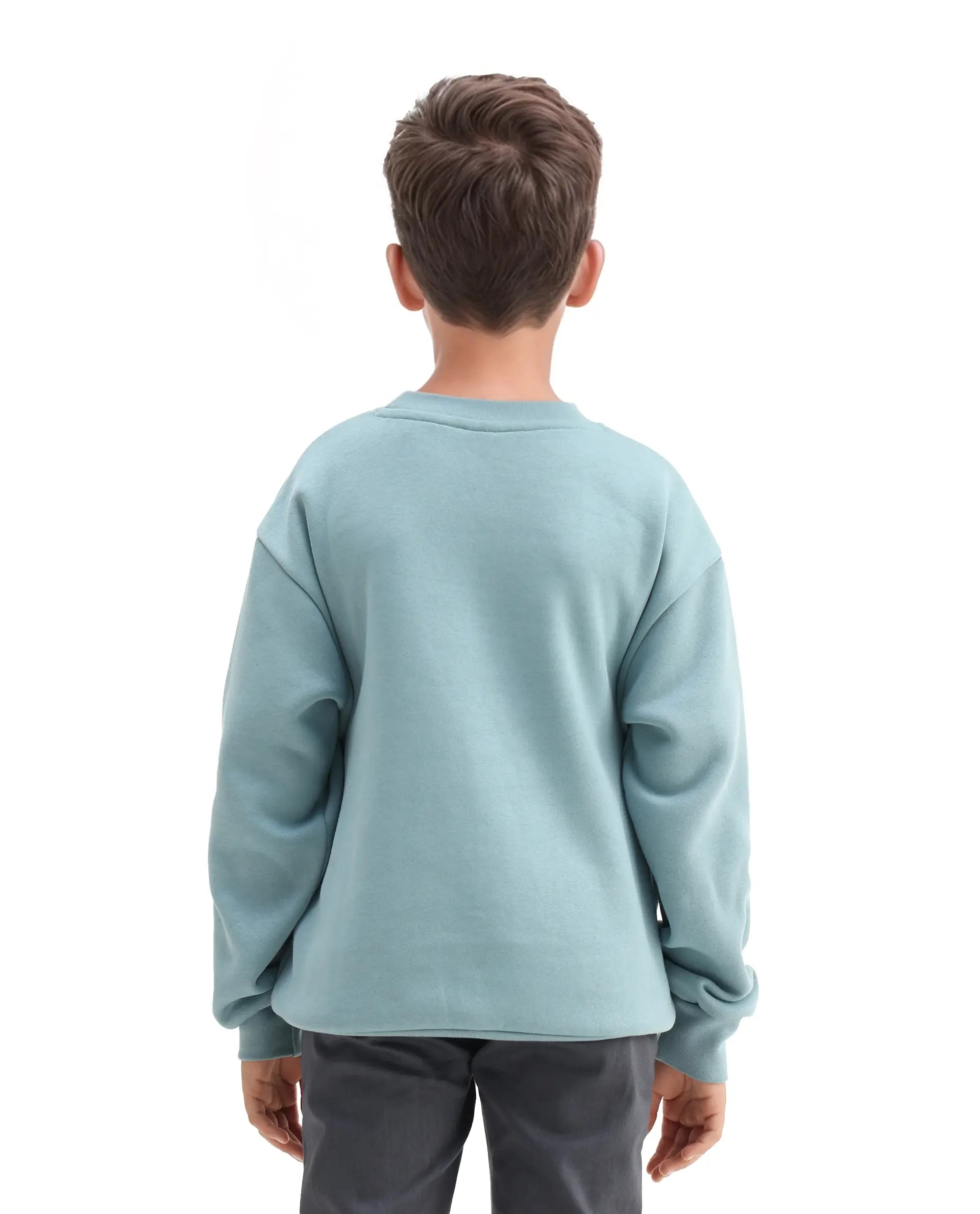 Rare Ones Kids Elio Light Blue Cotton Blend Digital Print Oversized Sweatshirt