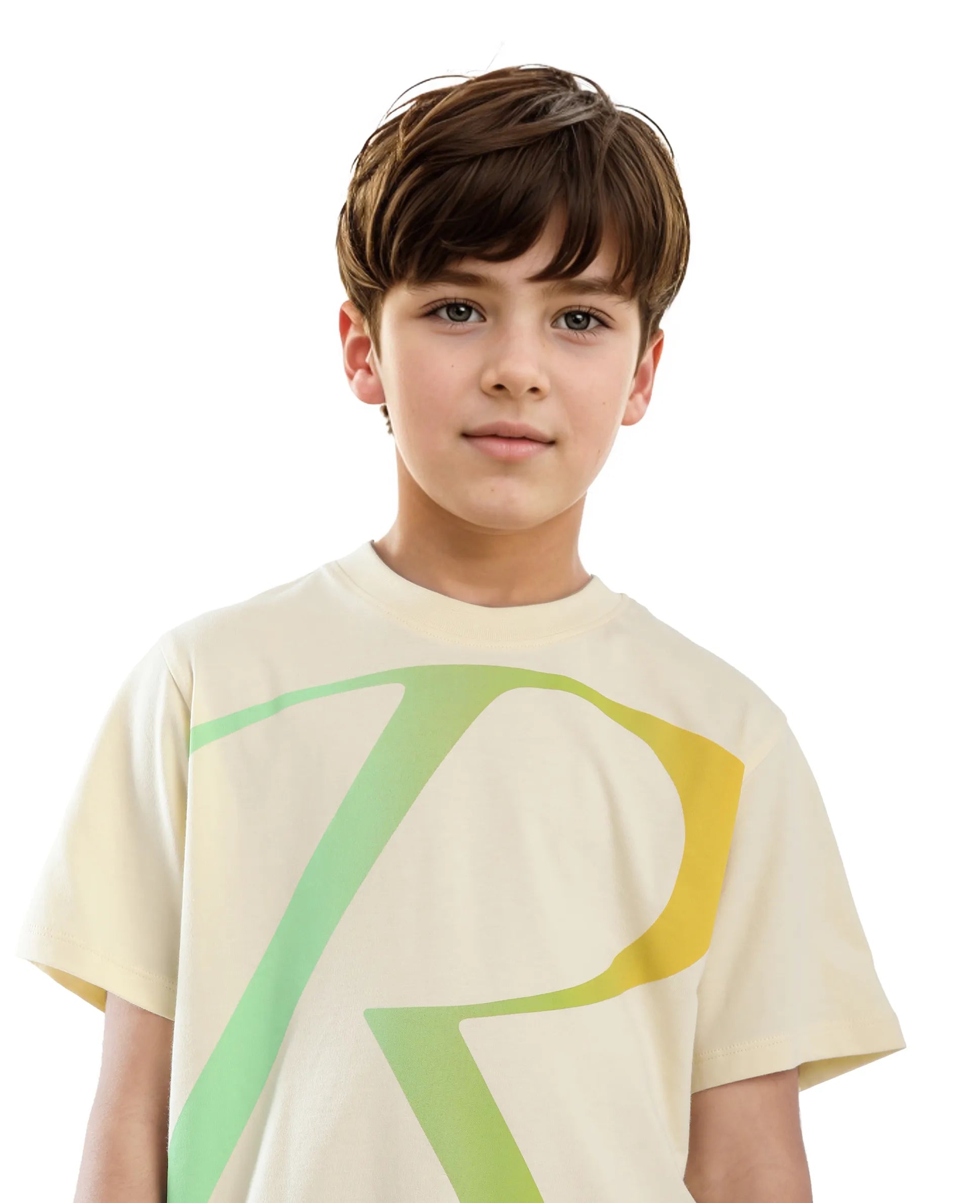 Rare Ones Kids Elzo-K Light Yellow Cotton Half Sleeve Graphic Printed Slip-On Closure Regular Fit T-Shirt