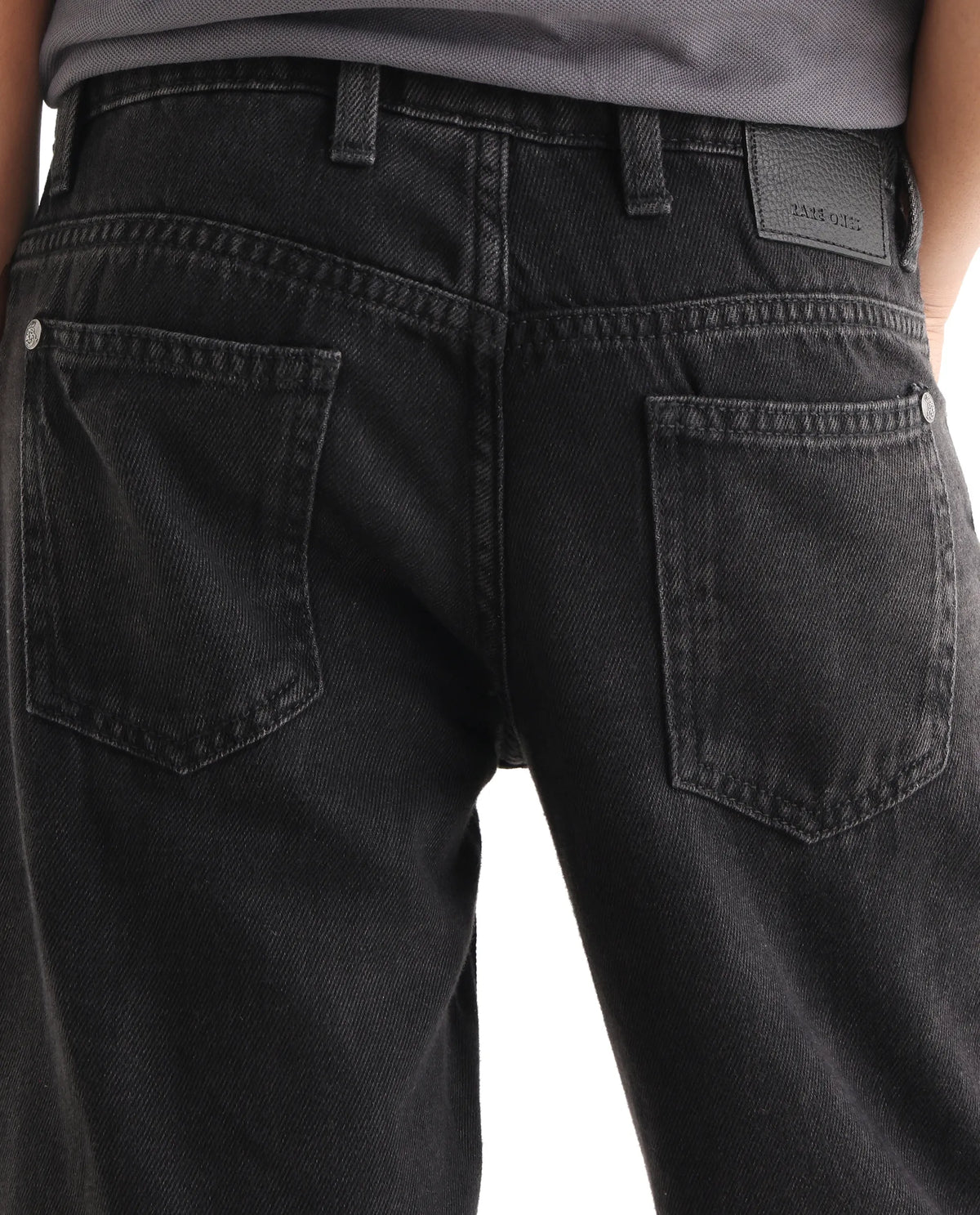 Rare Ones Kids Enim-K Grey Cotton Button Closure Plain Regular Fit Jeans