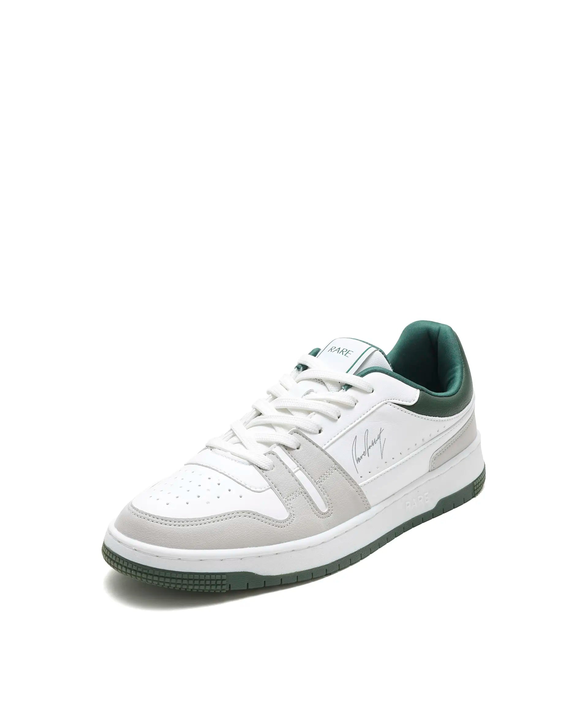 Rare Rabbit Men's Enrik White Micro Fiber Sneaker