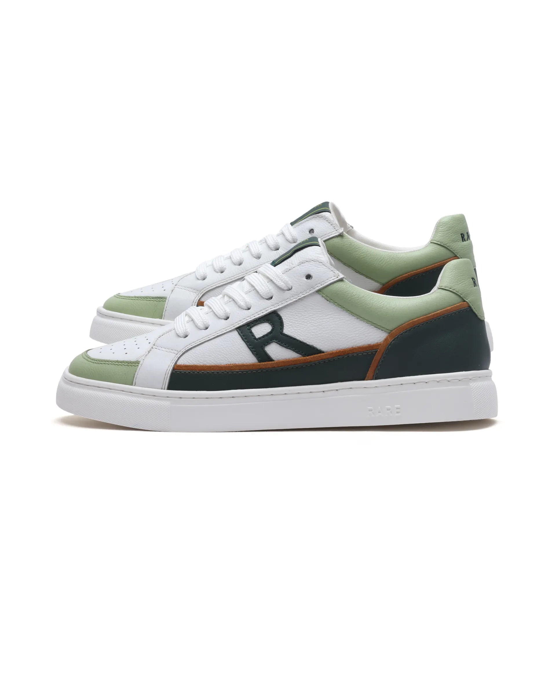 Rare Rabbit Men's Enzo Green Leather Lace-Up Closure Sneaker