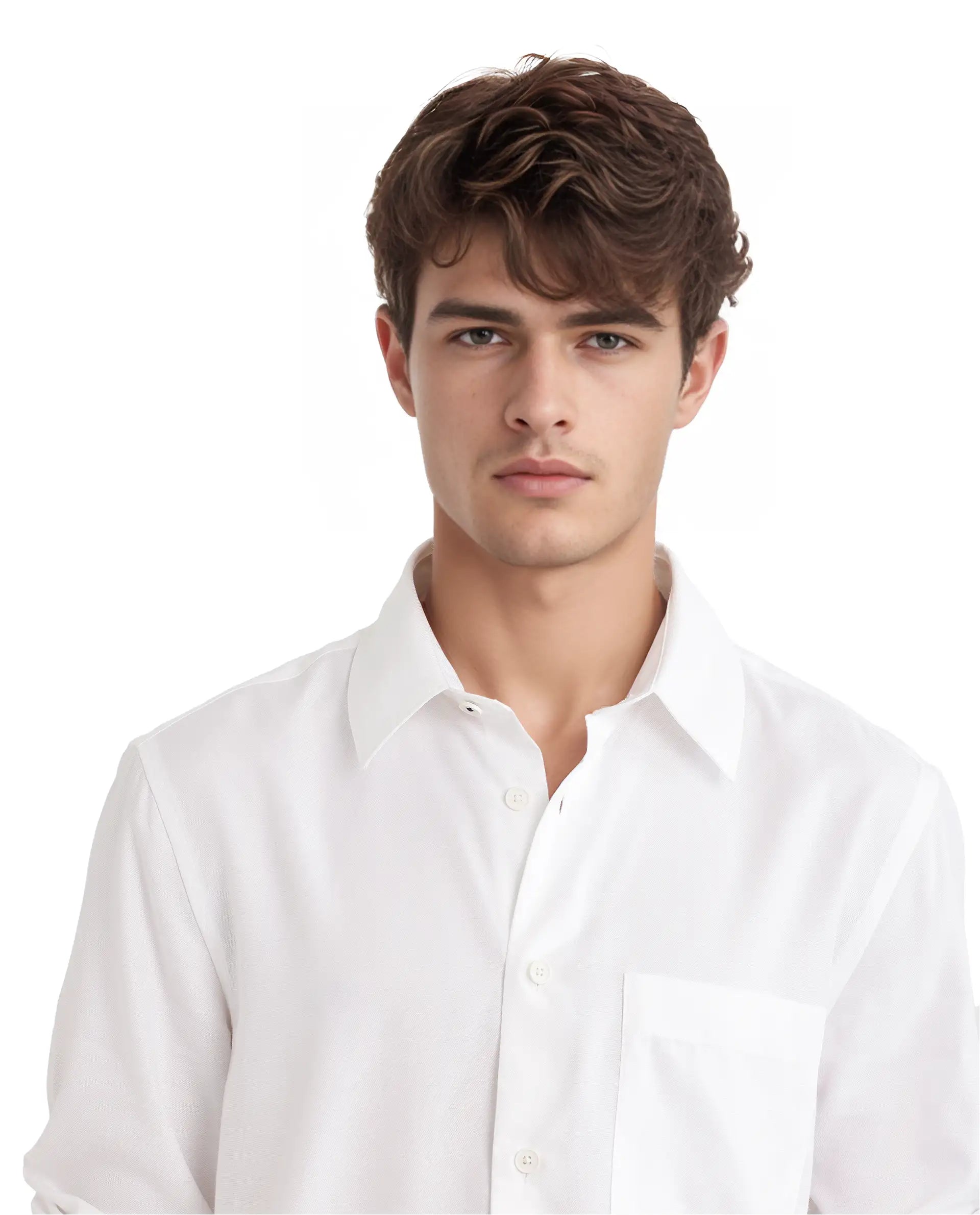 Rare Rabbit Men Esso Ls-25 White Excel Viscose Fabric Full Sleeve Regular Collar Button Closure Relaxed Fit Plain Shirt
