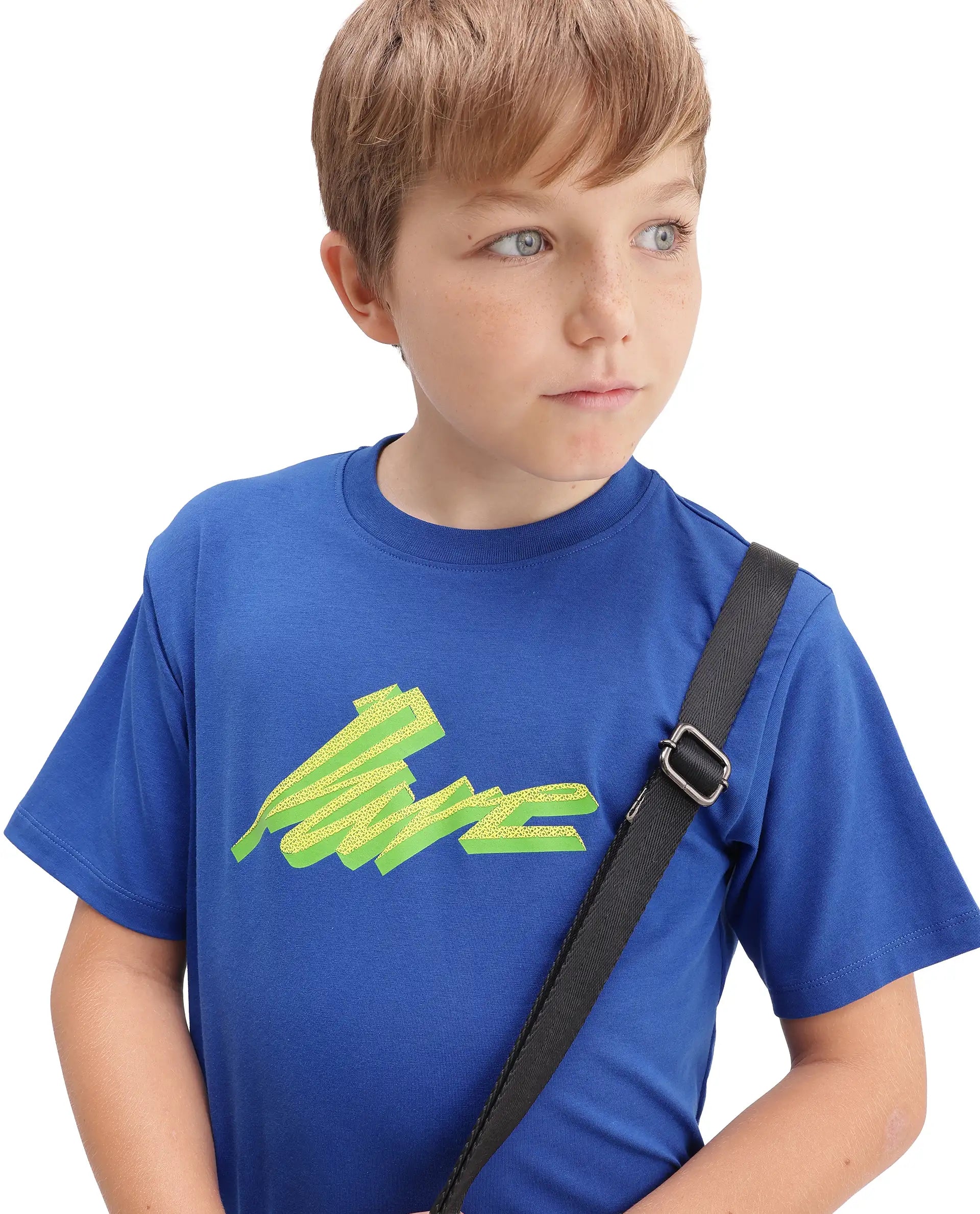 Rare Ones Kids Evia Blue Cotton Blend Fabric Pull-On Closure Regular Fit Graphic Print T-Shirt