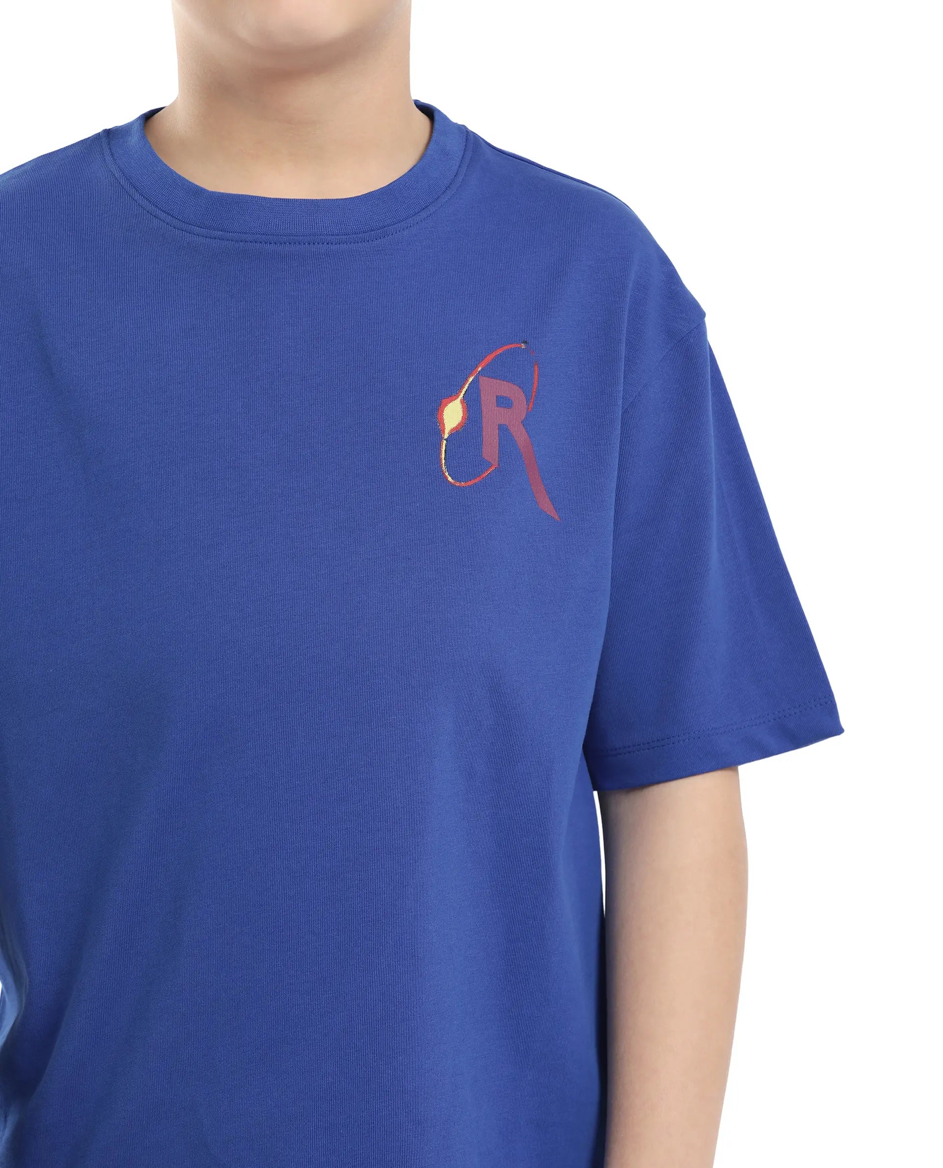 Rare Ones Kids Expo Blue Cotton Short Sleeve Crew Neck Printed Boxy T-Shirt