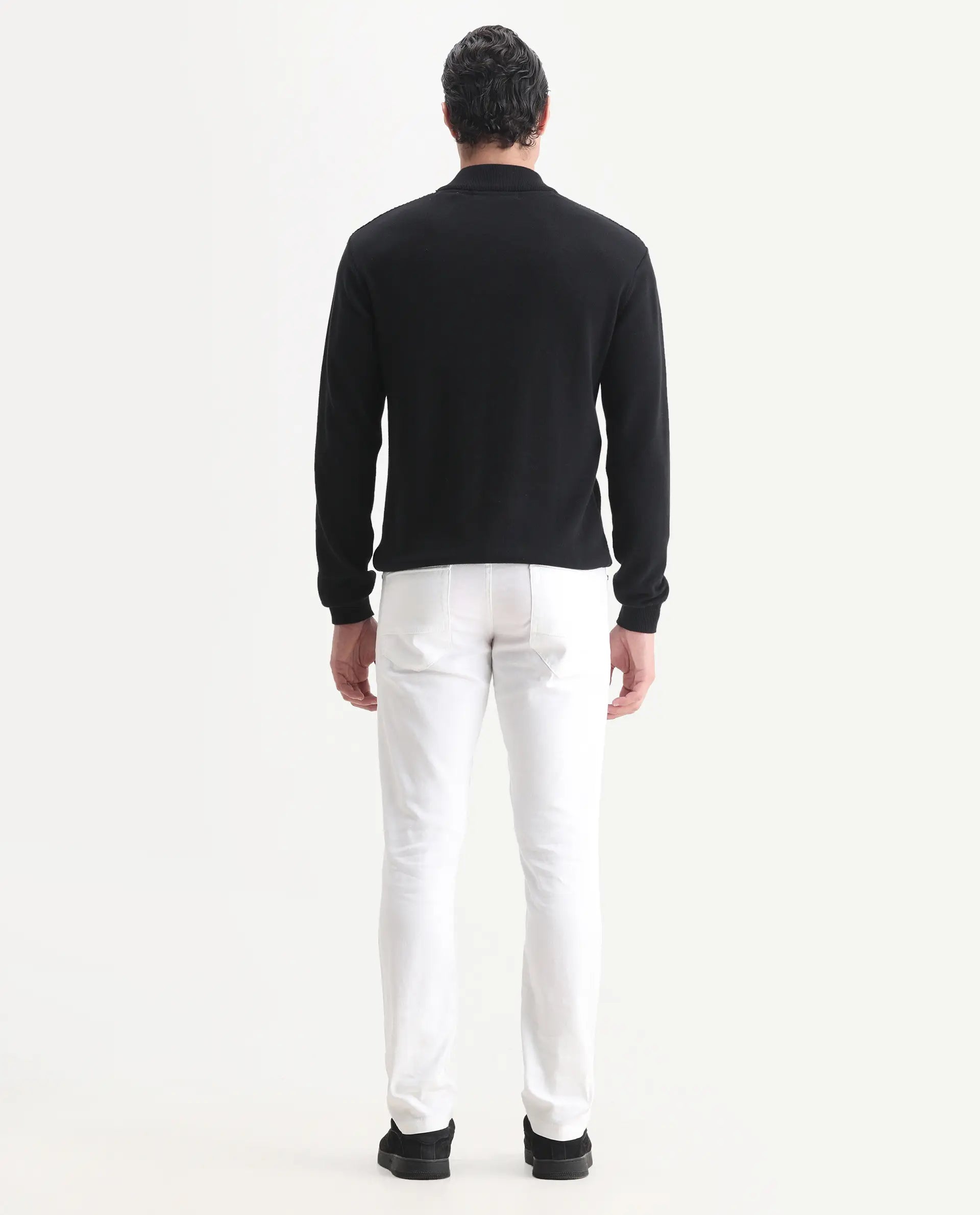 Rare Rabbit Men's Expore White Linen Blend Plain Regular Fit Trouser