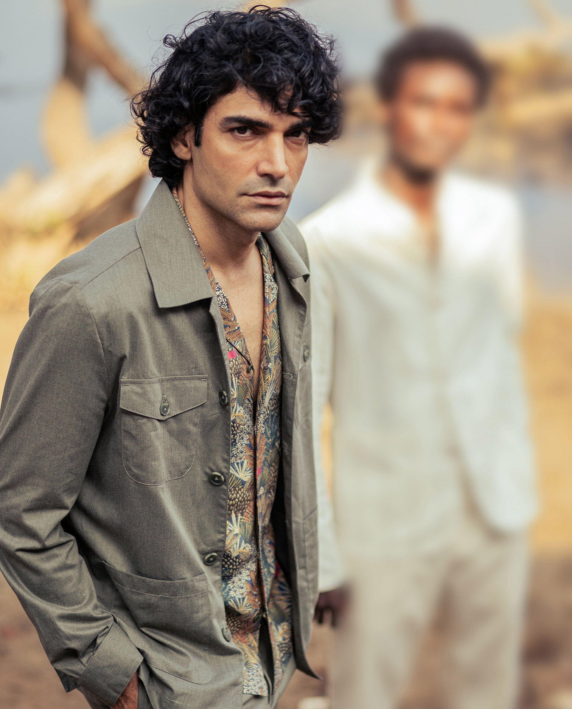 Rare Rabbit Mens Echos Light Olive Full Sleeve Collared Neck Two Flap Pocket Solid Jacket