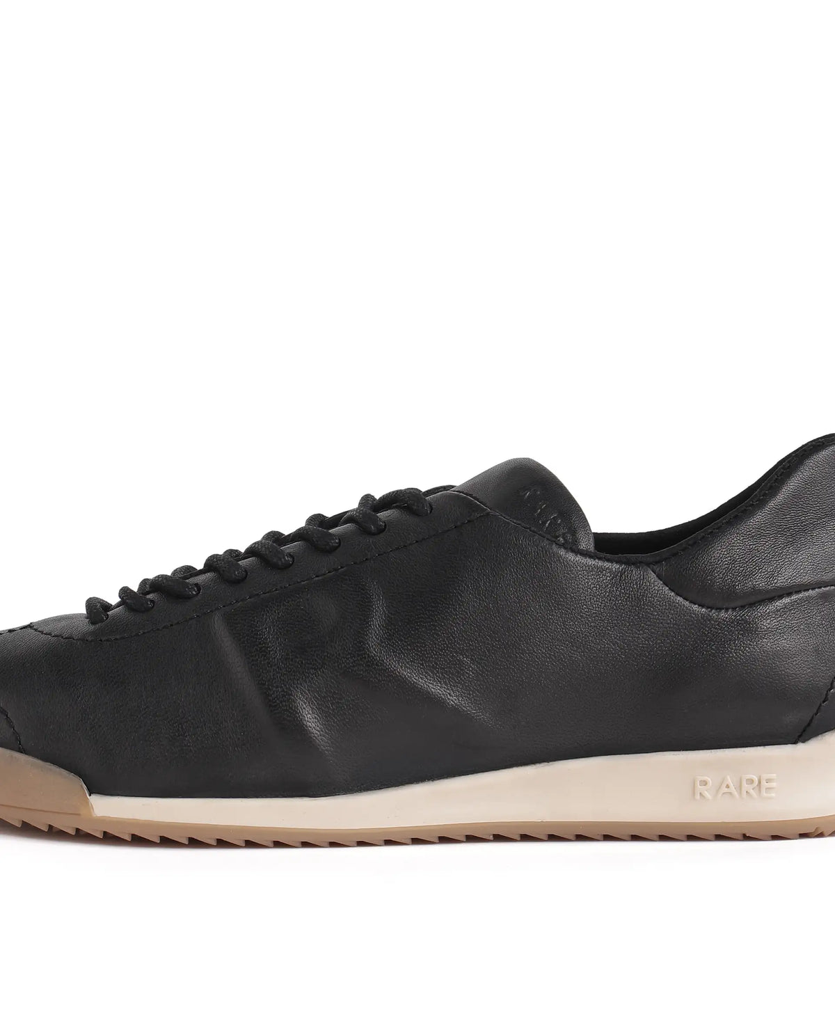 Rarez Men's Faceoff Primary Black Leather Regular Sneaker