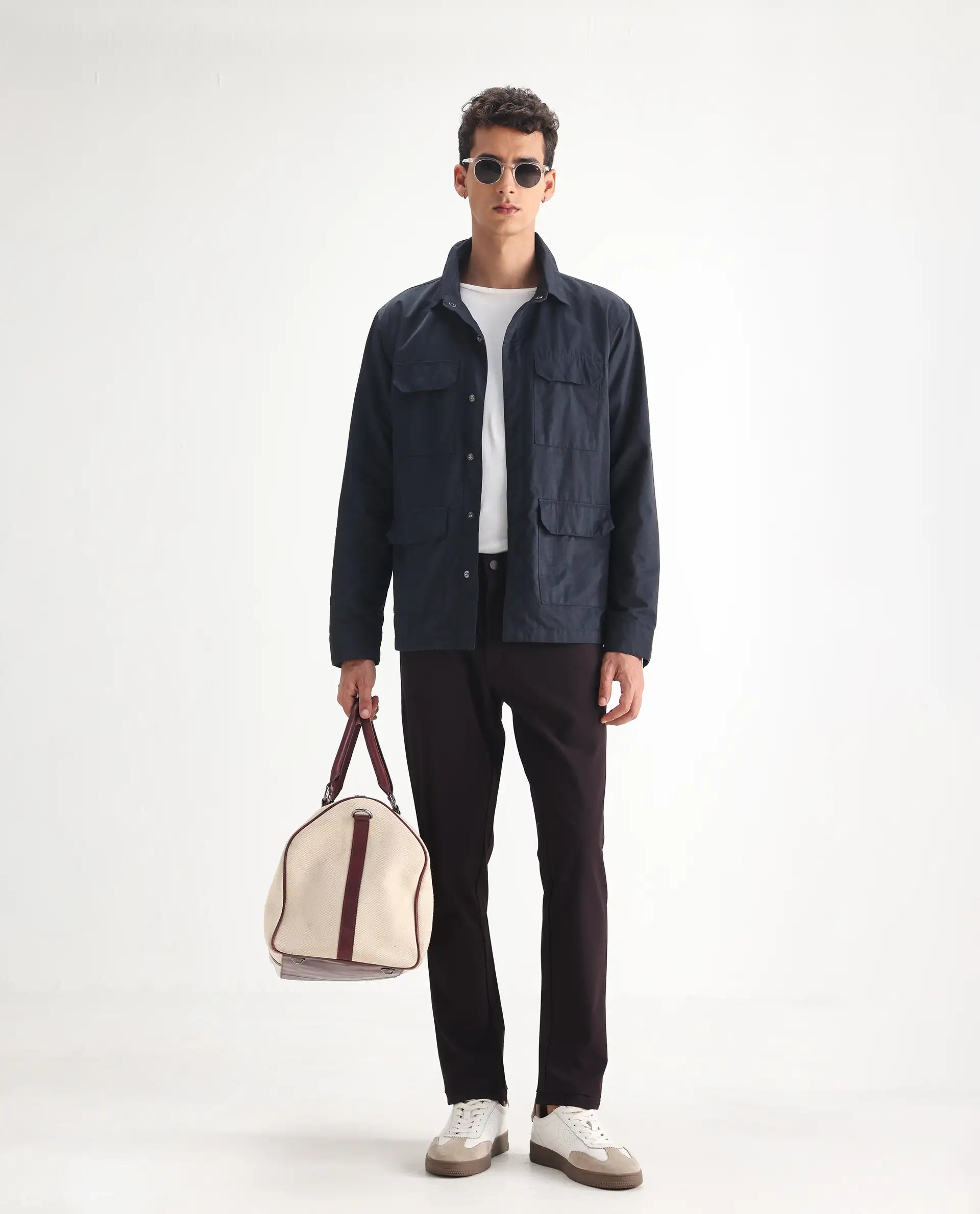 Rare Rabbit Men's Fastro Dark Maroon Cotton Plain Regular Fit Trouser