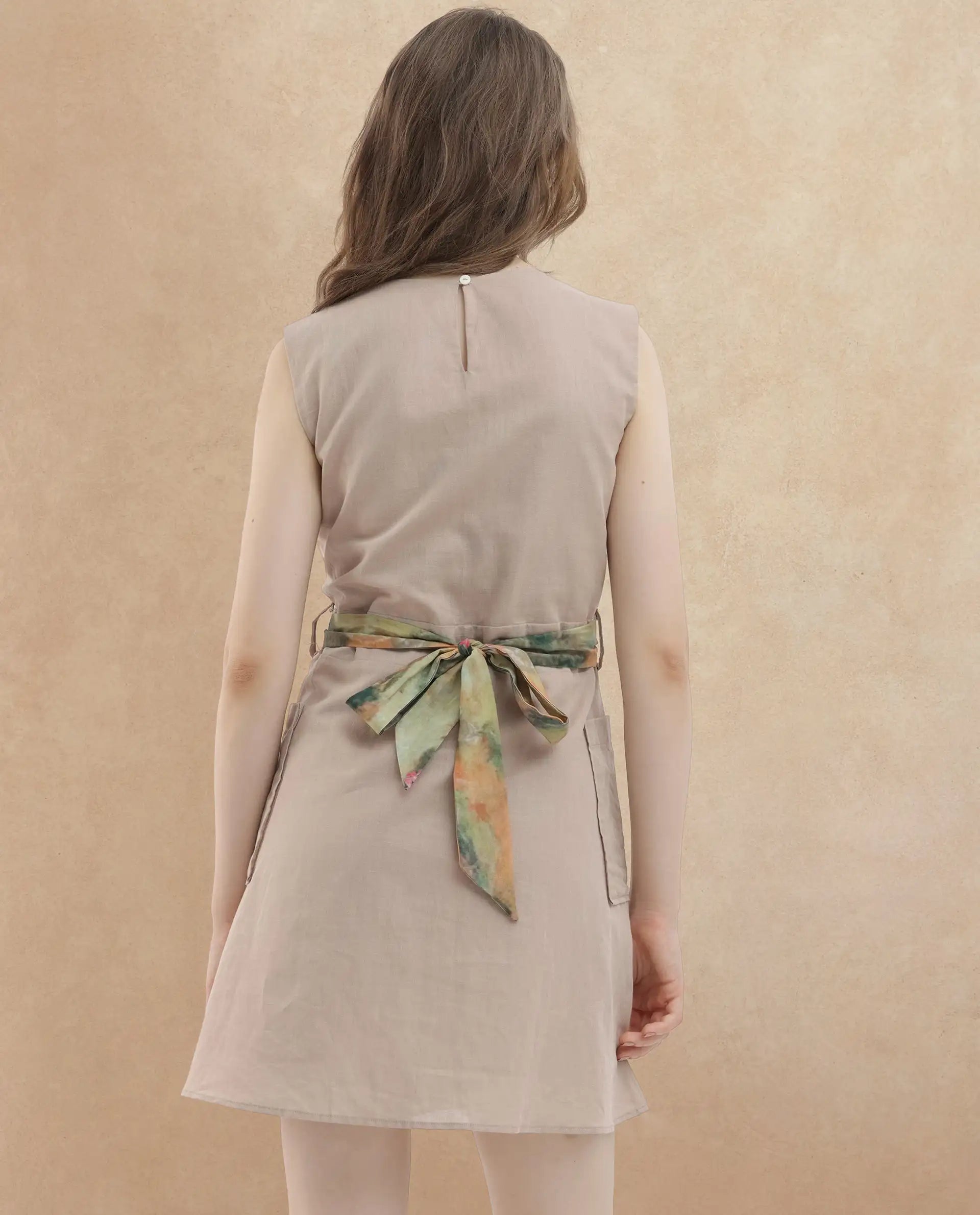 Rareism Womens Felix Light Beige Dress Sleeveless Solid