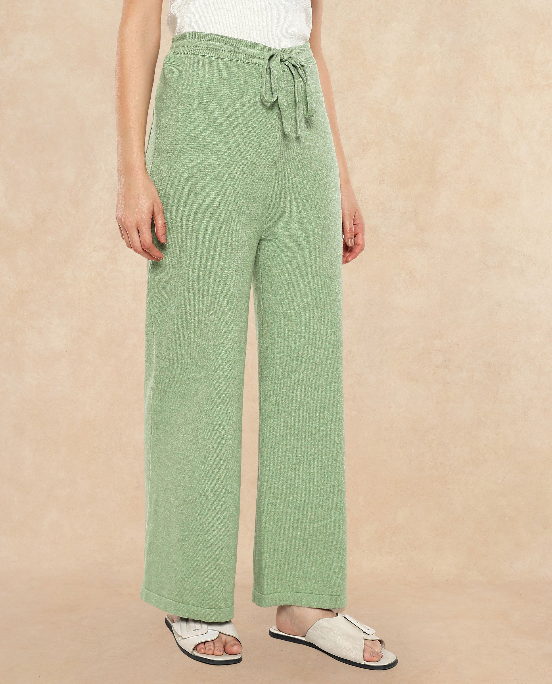 Rareism Women Finnet B Dusky Green Plain Track Pant