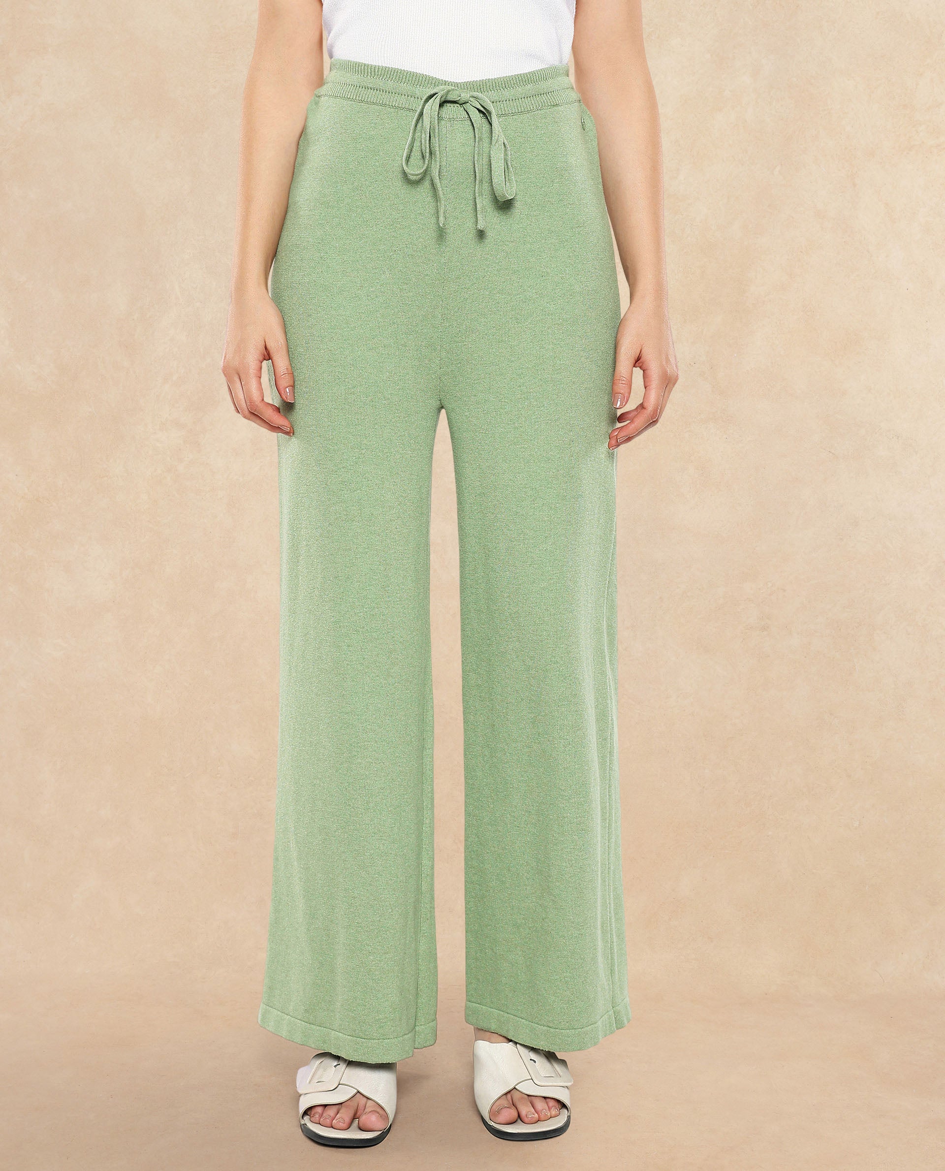Rareism Women Finnet B Dusky Green Plain Track Pant