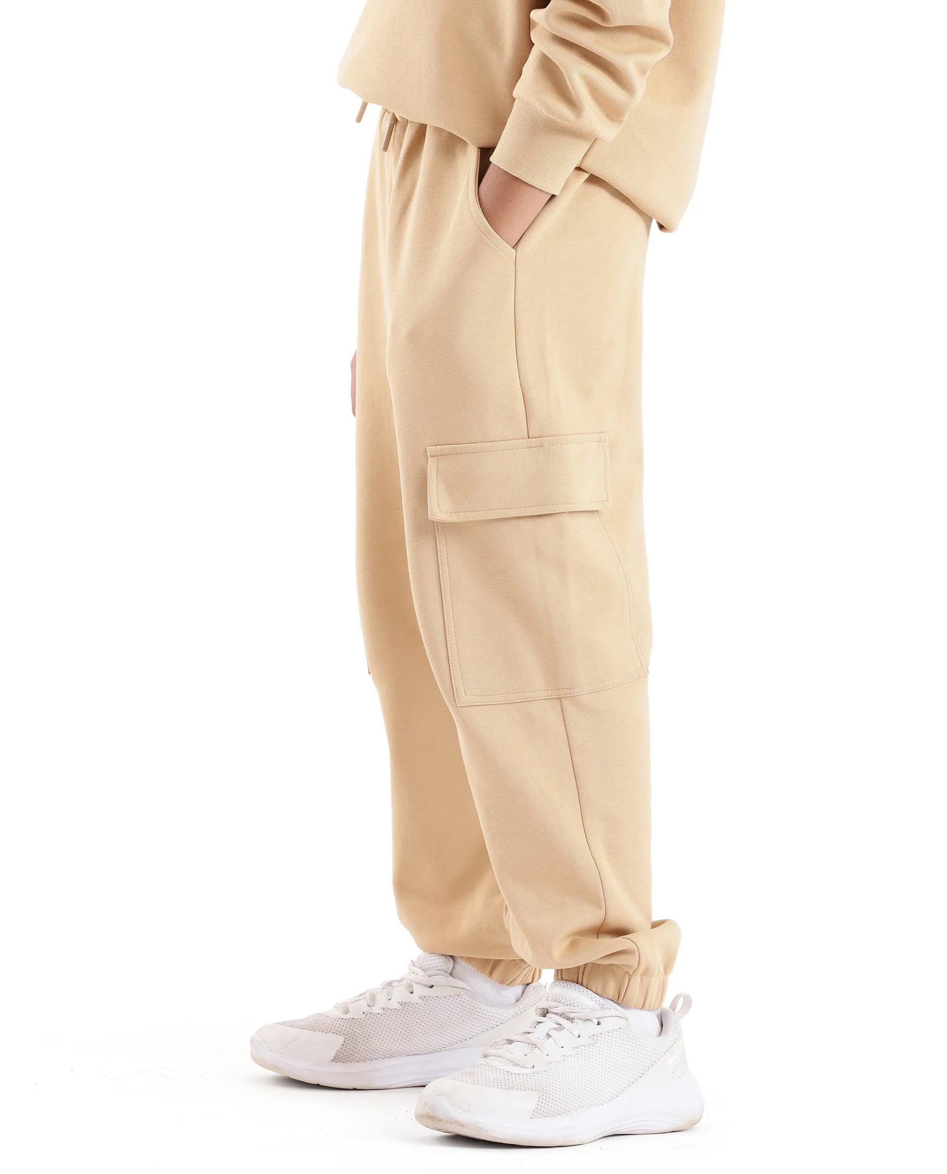 Rare Ones Kids Firot Dusky Yellow Cotton Solid Trackpant