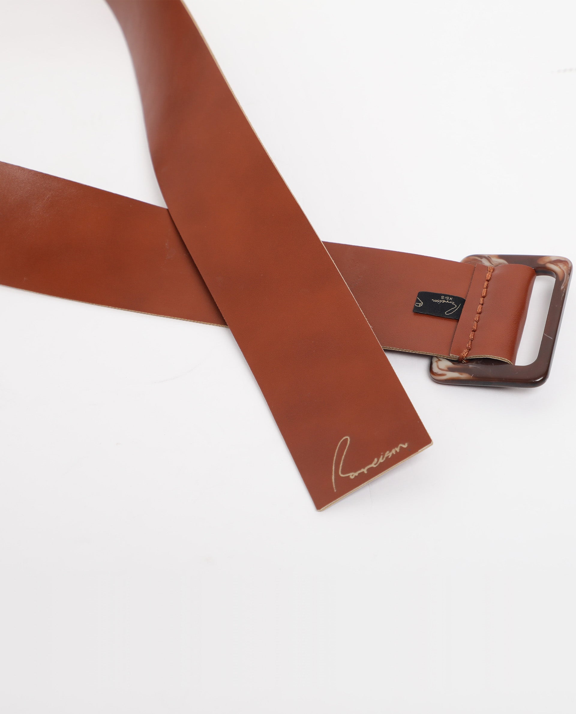 Rareism Women France Tan Solid Leather Belt