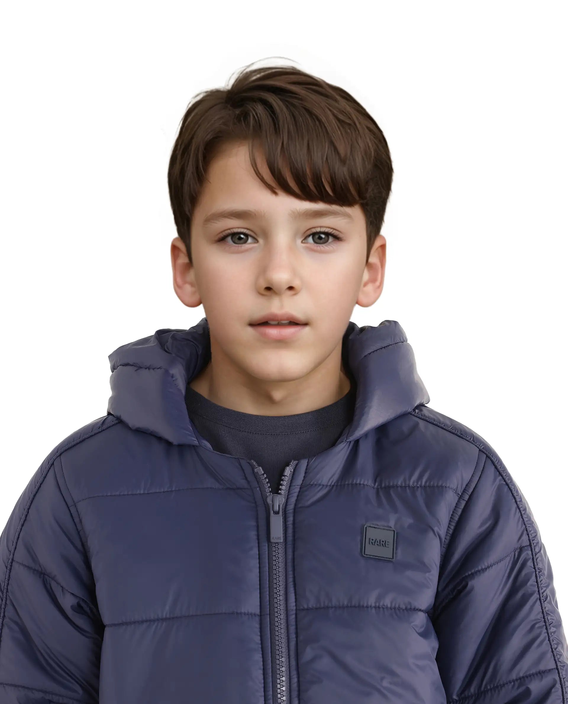 Rare Ones Kids Frant Dark Blue Nylon Full Sleeve Solid Jacket