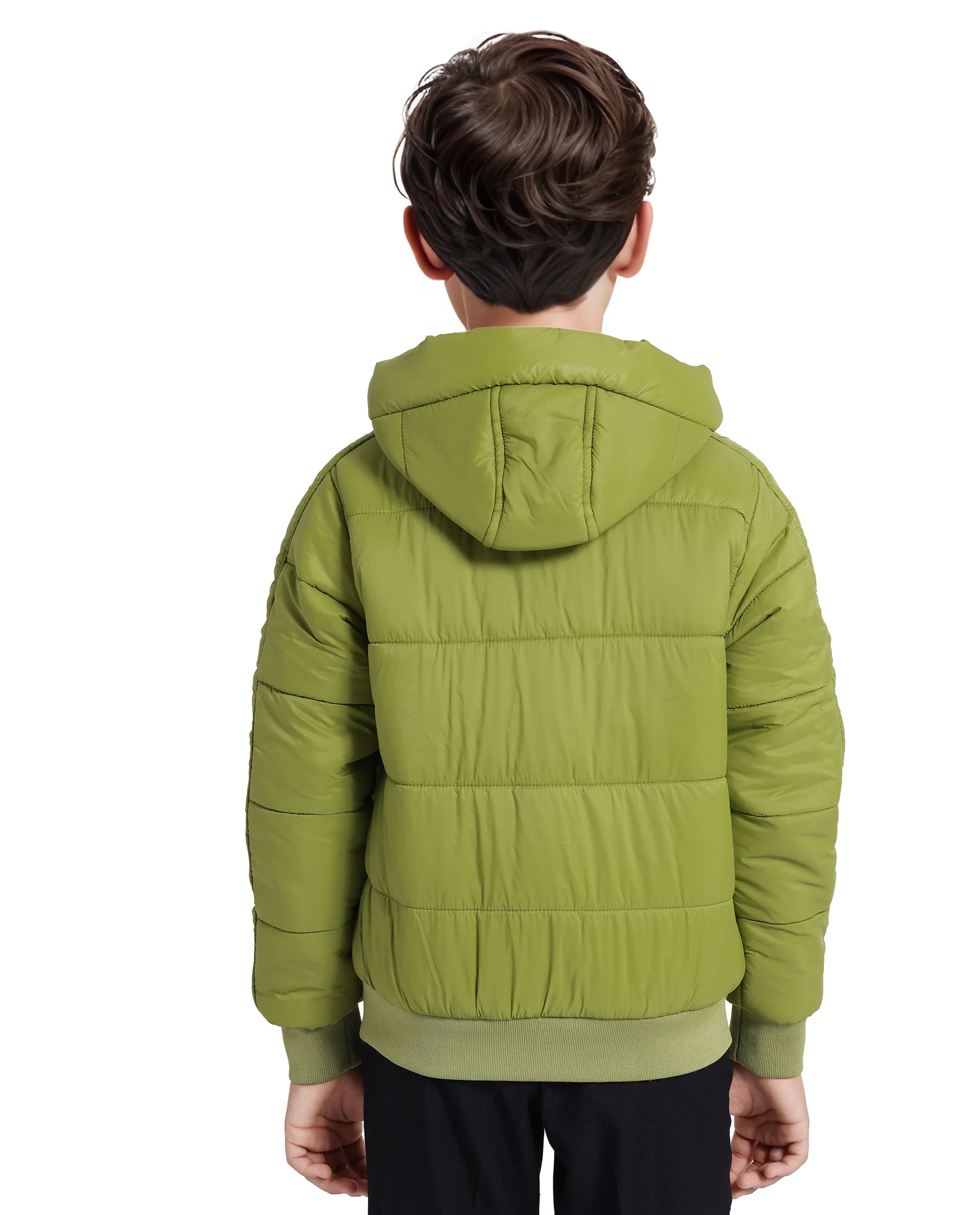 Rare Ones Kids Frant Flouroscent Green Nylon Full Sleeve Solid Jacket