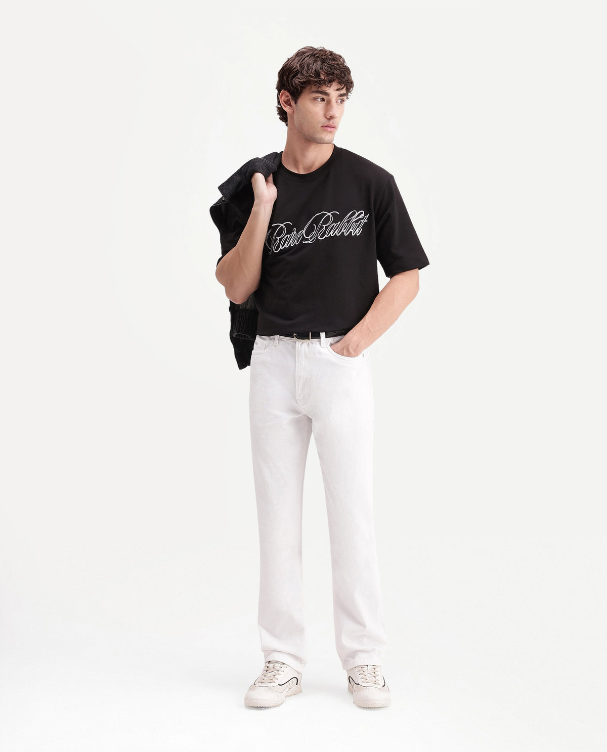 Rare Rabbit Men's Frost-26 Primary White Cotton Morris Regular Plain Jeans