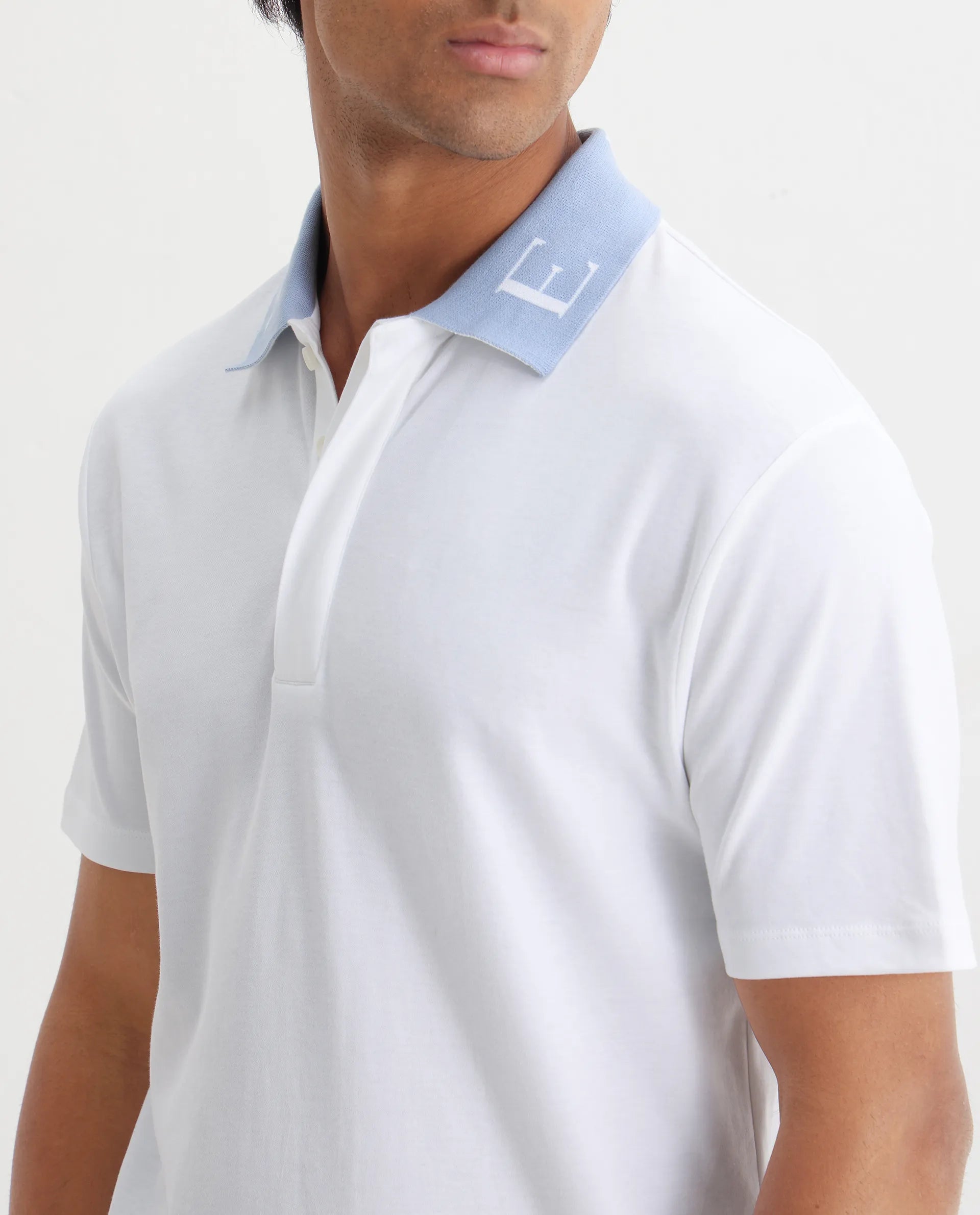 Rare Rabbit Men's Frow White Cotton Plain Regular Fit Half Sleeve Polo