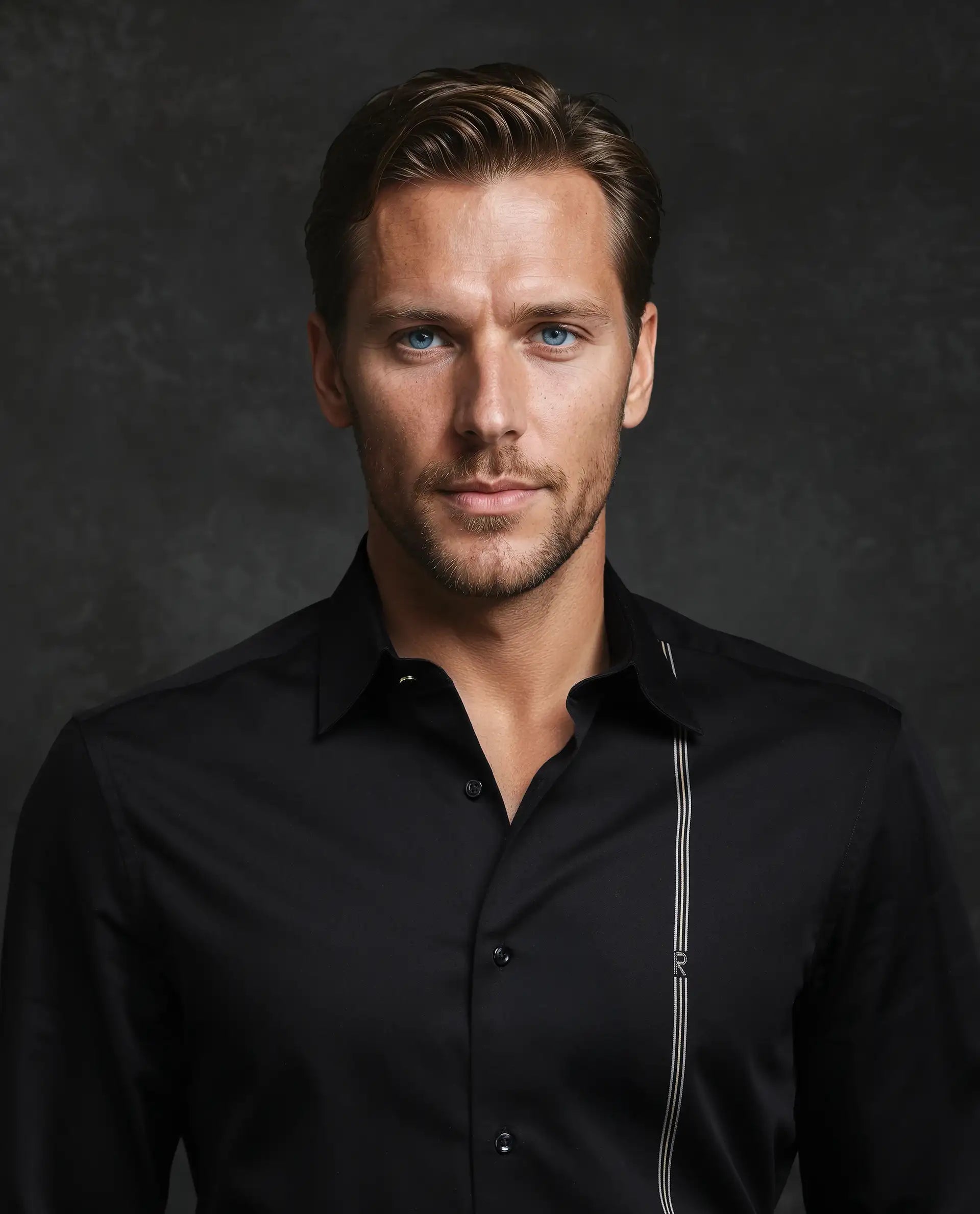 Rare Rabbit Men's Fump Black Cotton Jacquard Regular Fit Full Sleeve Collared Shirt