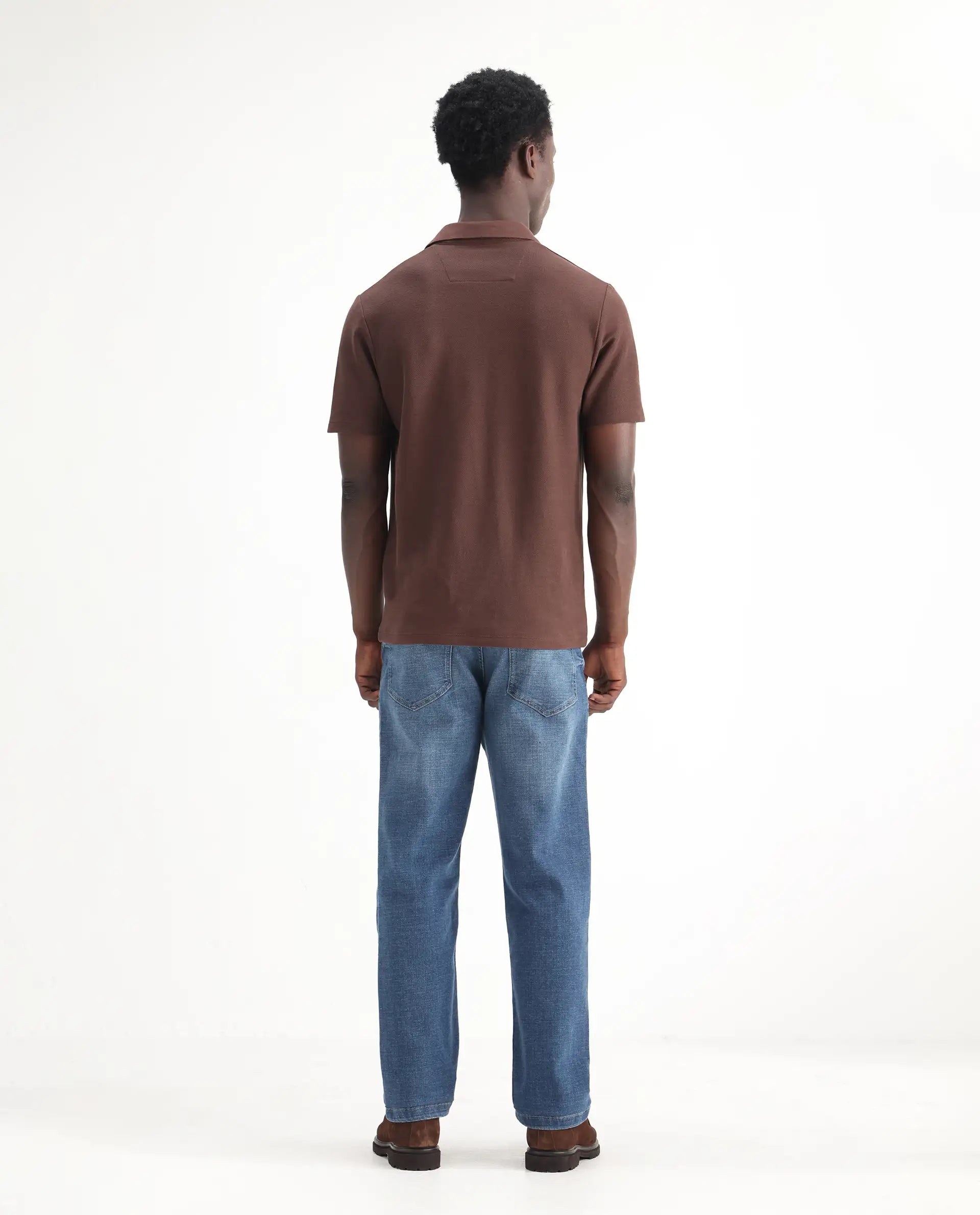 Rare Rabbit Men's Gala Blue Cotton Blend Plain Morris Regular Fit Jeans