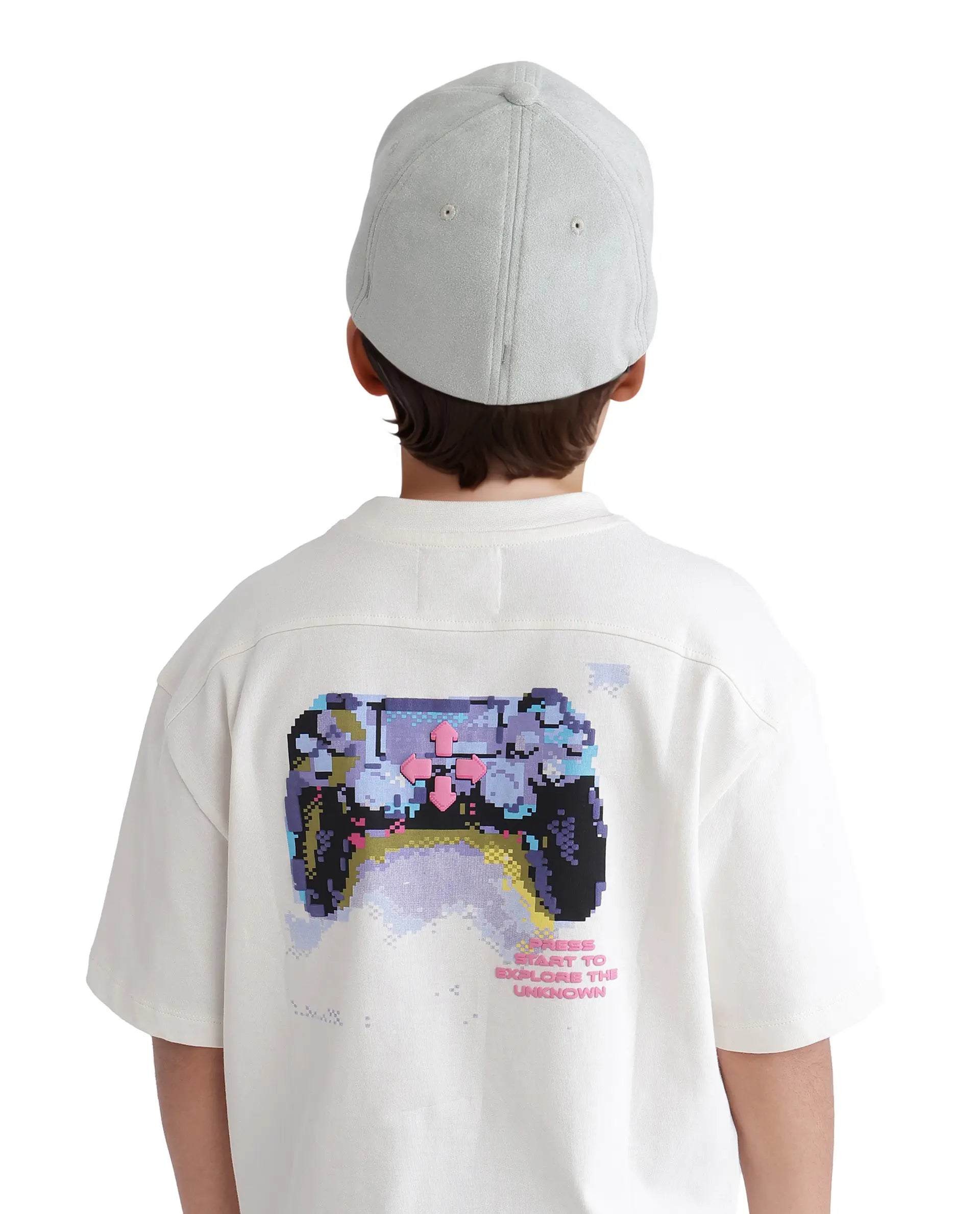 Rare Ones Kids Gamo White Cotton Short Sleeve Crew Neck Print T-Shirt