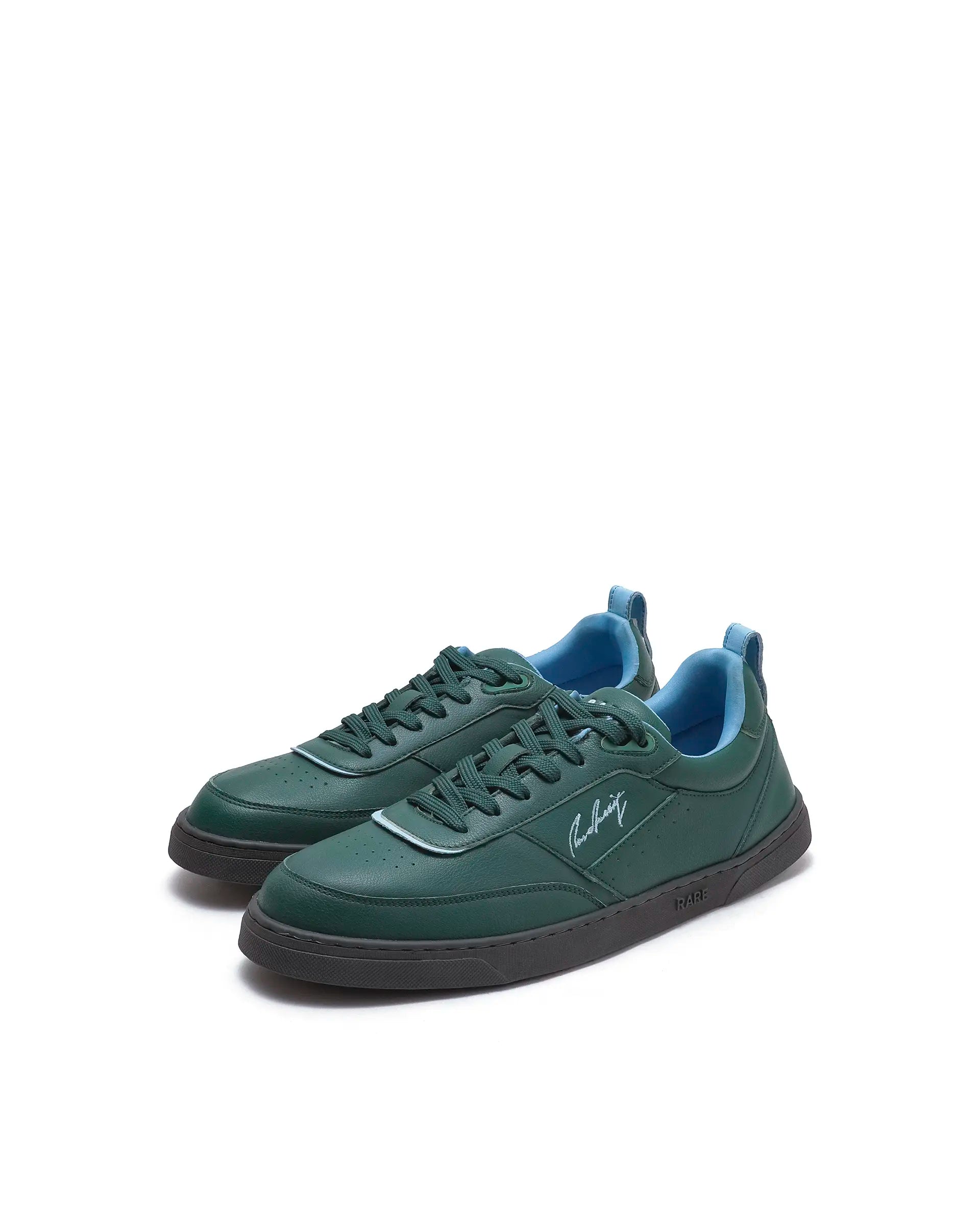 Rare Rabbit Men's Garen Dark Green Micro Fiber Causal Sneaker