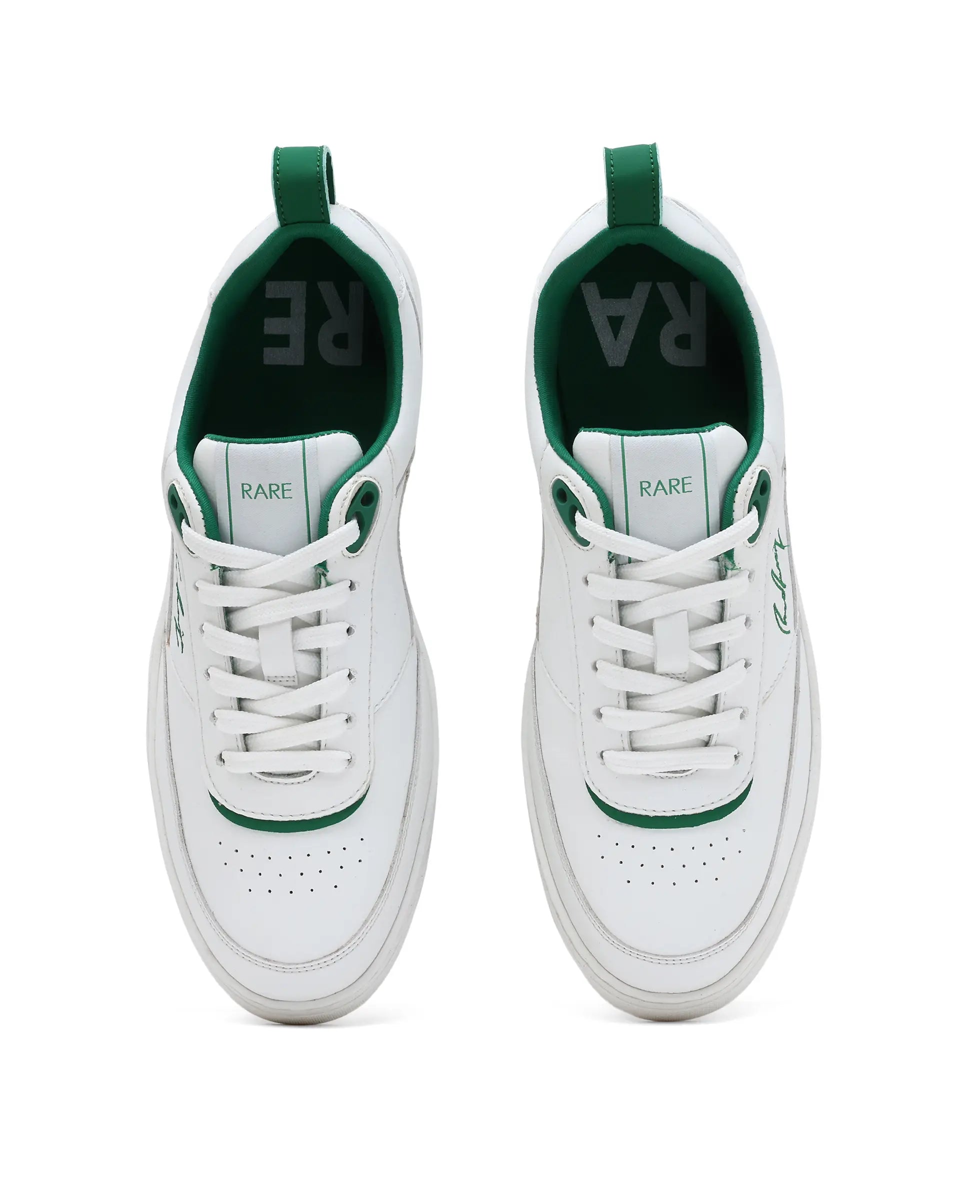 Rare Rabbit Men's Garen Green Micro Fiber Causal Sneaker