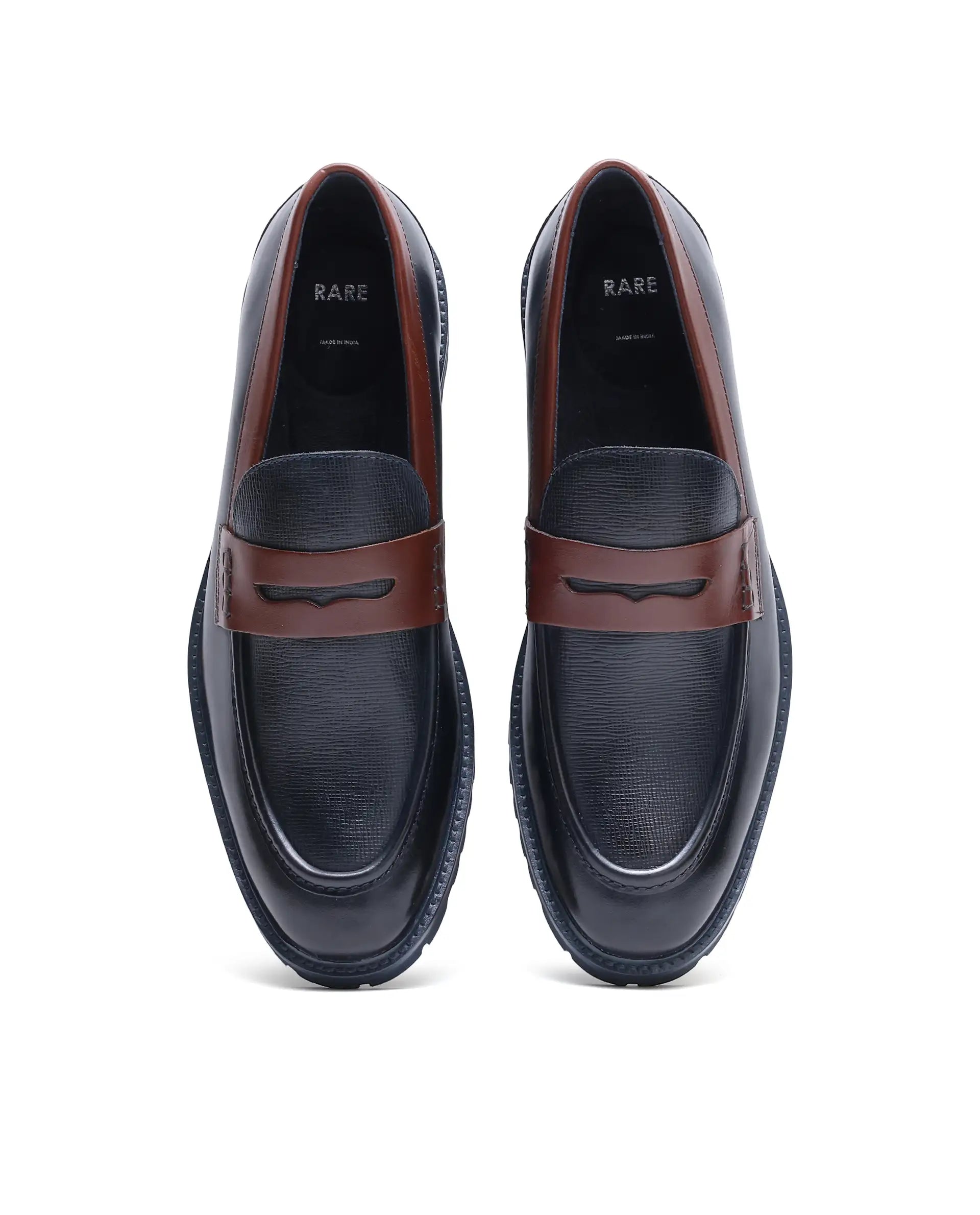 Rare Rabbit Men's Garfield Navy Leather Mocassin