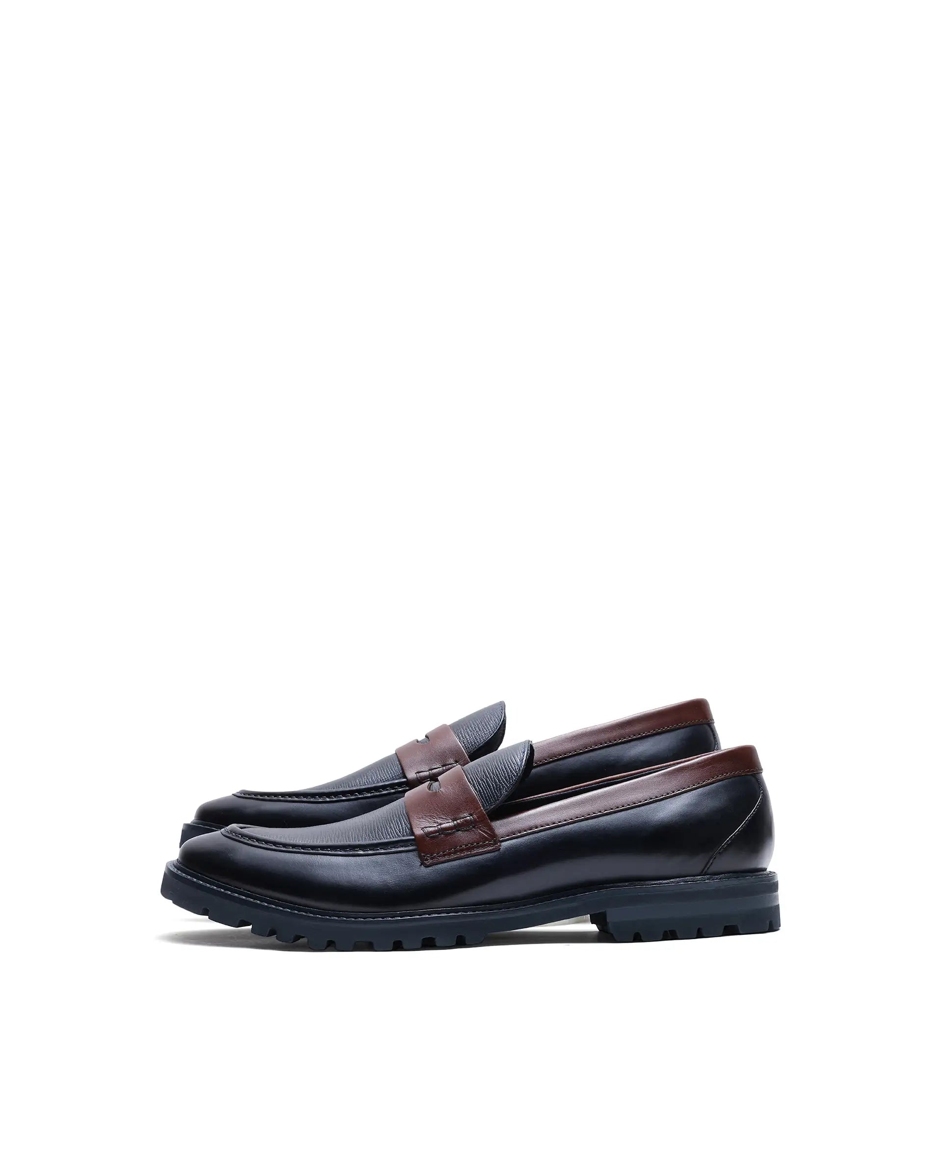 Rare Rabbit Men's Garfield Navy Leather Mocassin