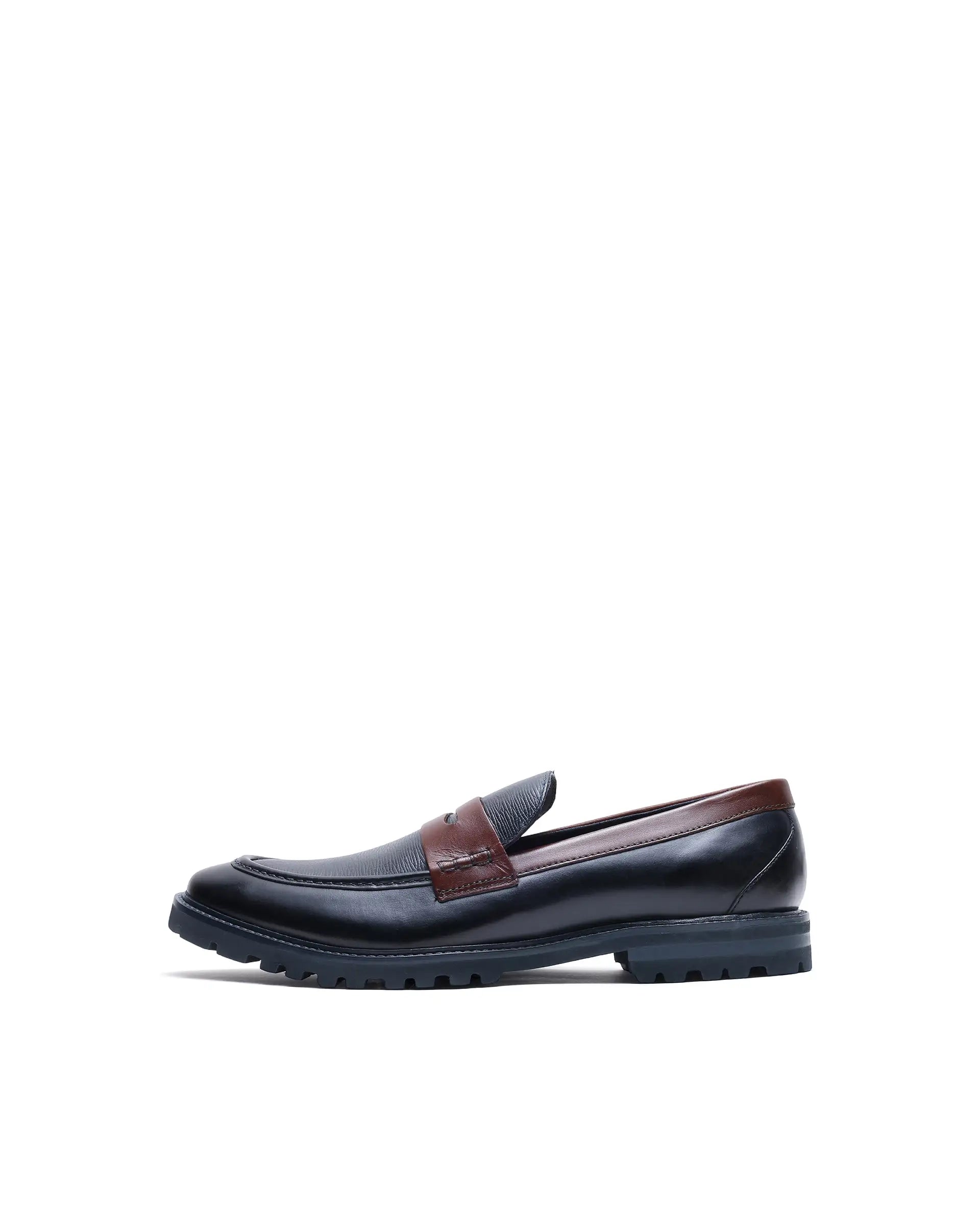 Rare Rabbit Men's Garfield Navy Leather Mocassin