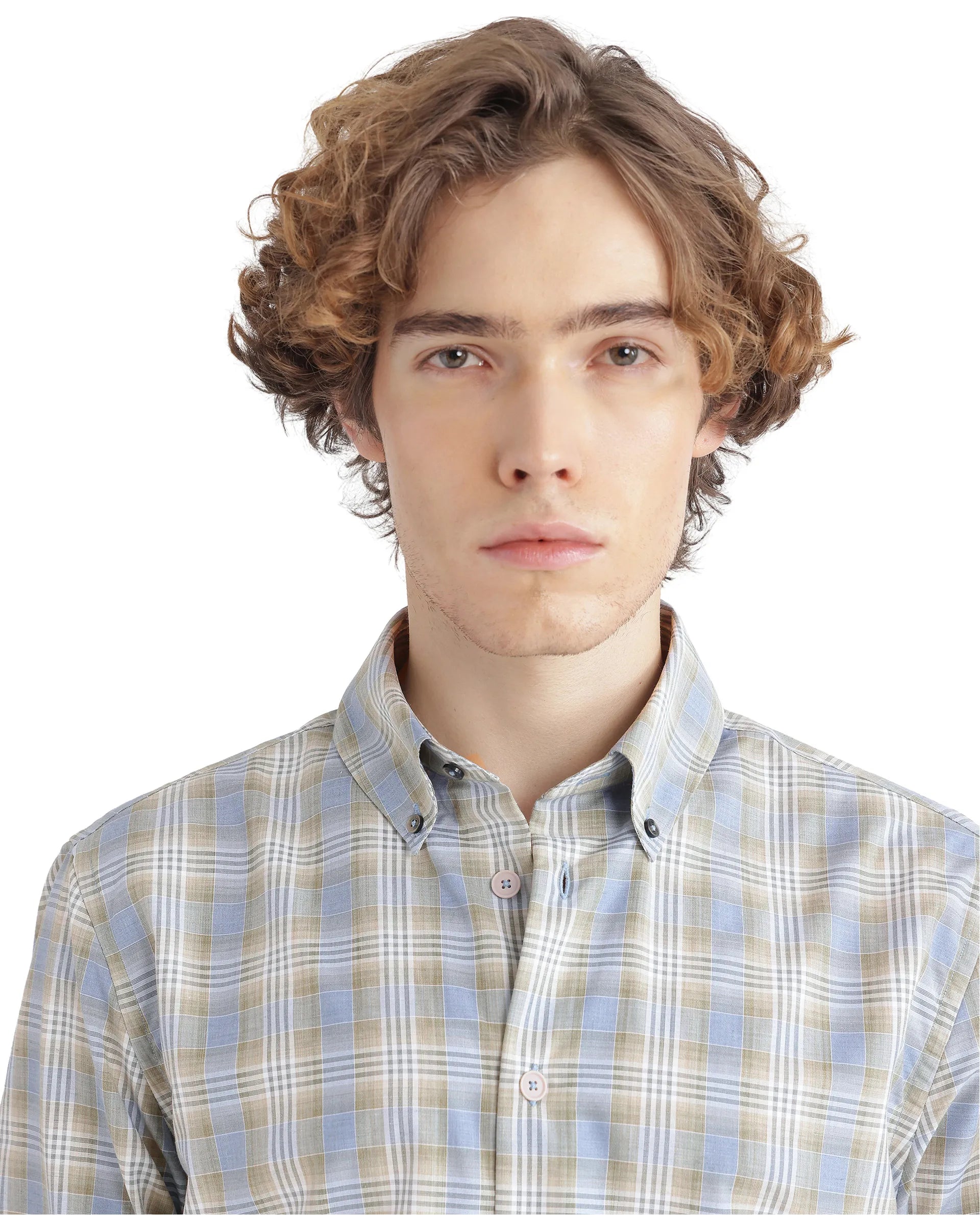 Rare Rabbit Men's Geko Pastel Green Cotton Fabric Full Sleeve Button Down Collar Button Closure Checked Shirt