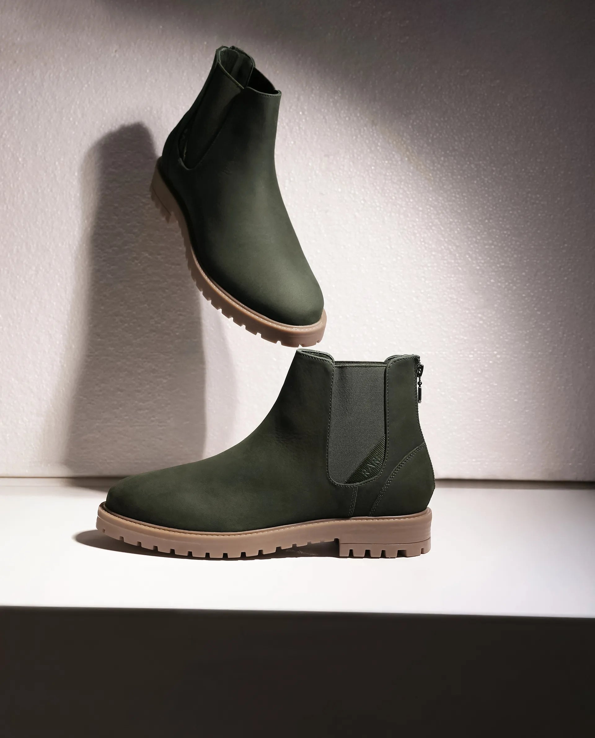 Rare Rabbit Men's Gum Pro Green Classic Chelsea Boot