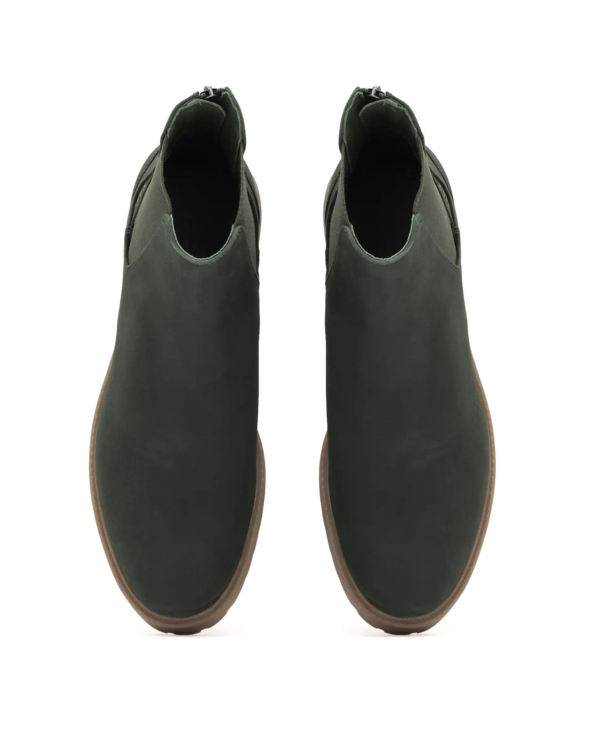 Rare Rabbit Men's Gum Pro Green Classic Chelsea Boot