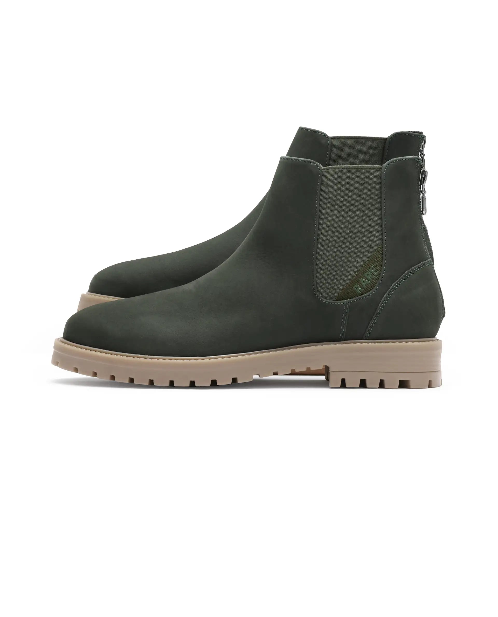Rare Rabbit Men's Gum Pro Green Classic Chelsea Boot