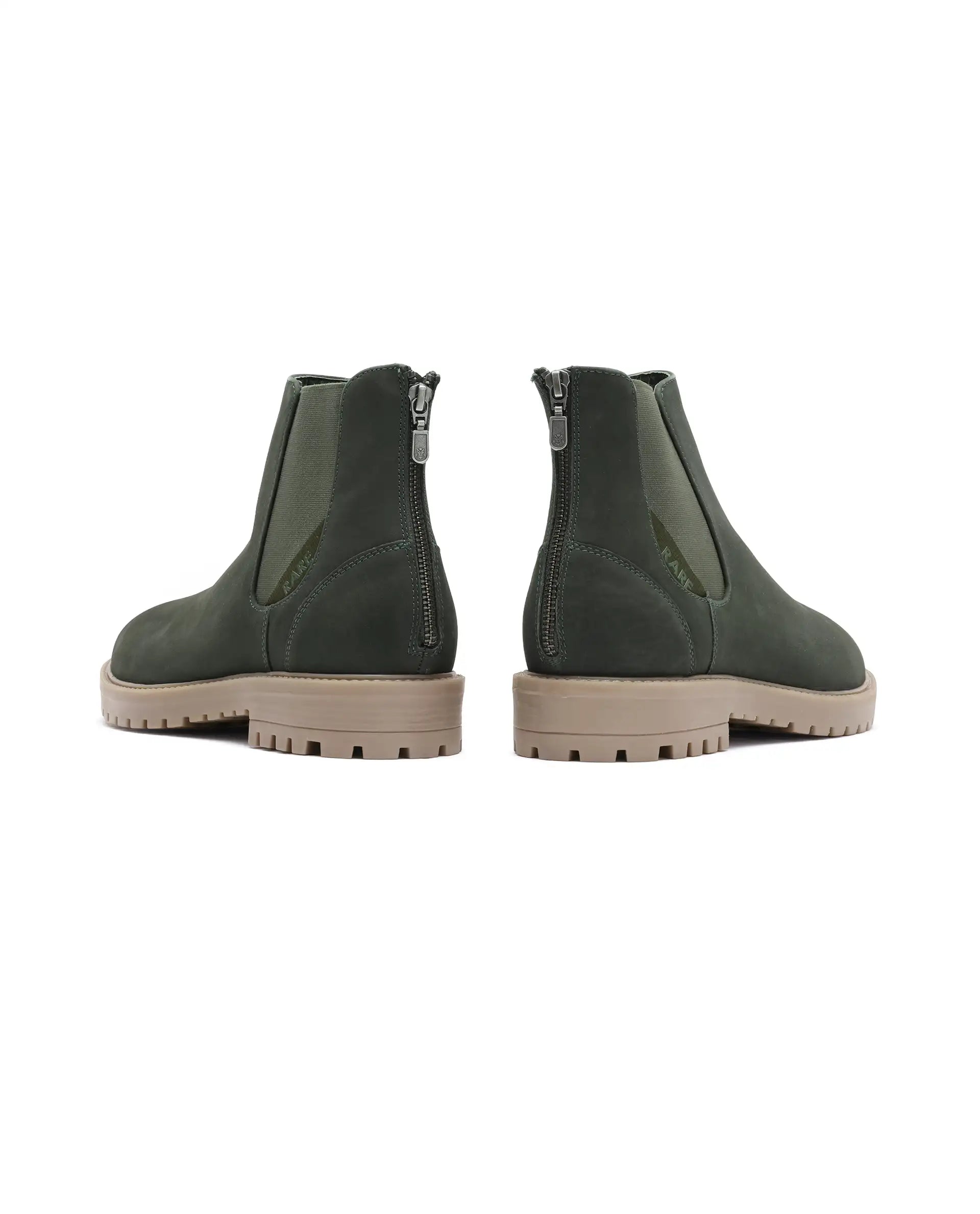 Rare Rabbit Men's Gum Pro Green Classic Chelsea Boot