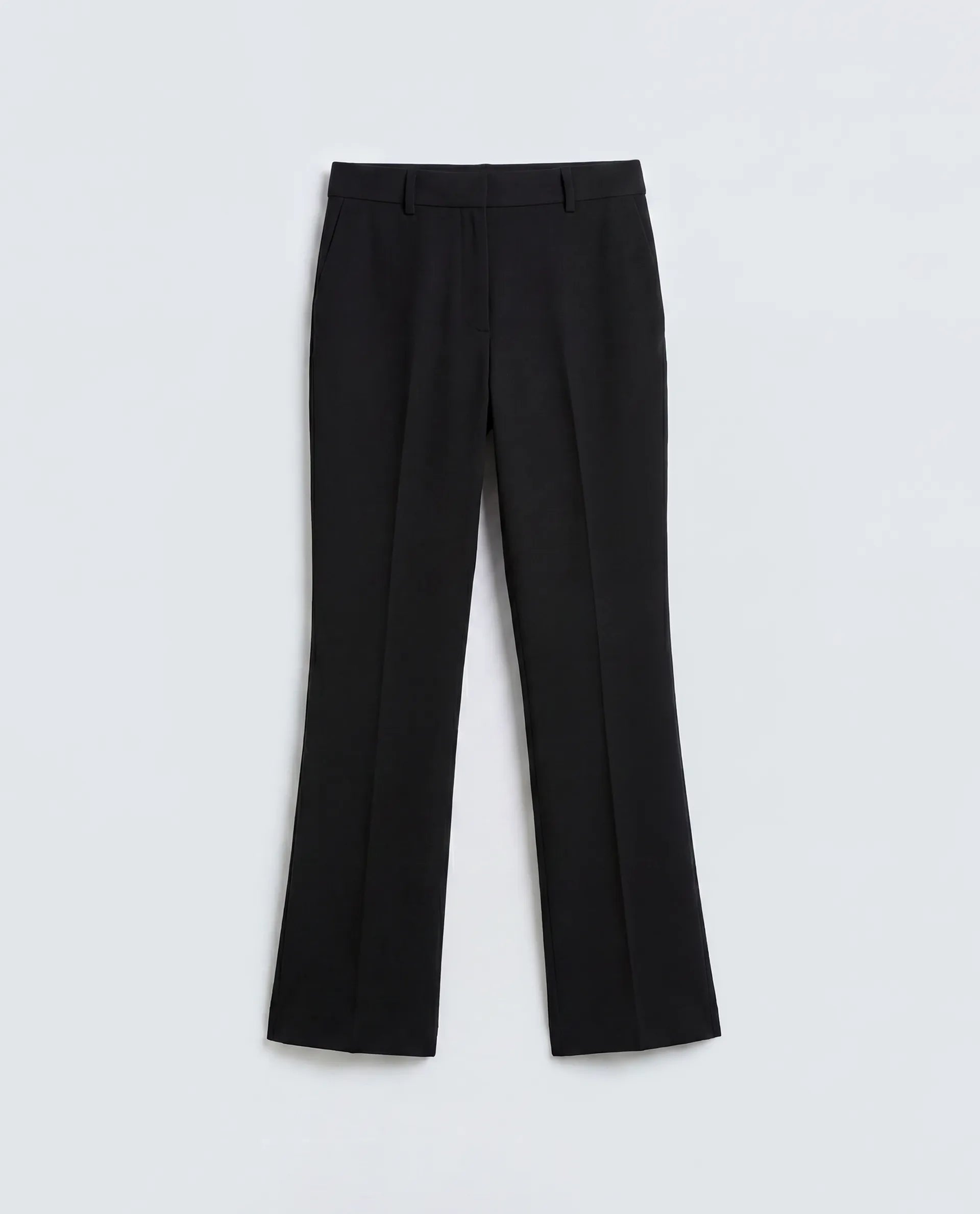 Rareism Women's Frare Black Viscose Fabric Bootcut Plain Trouser
