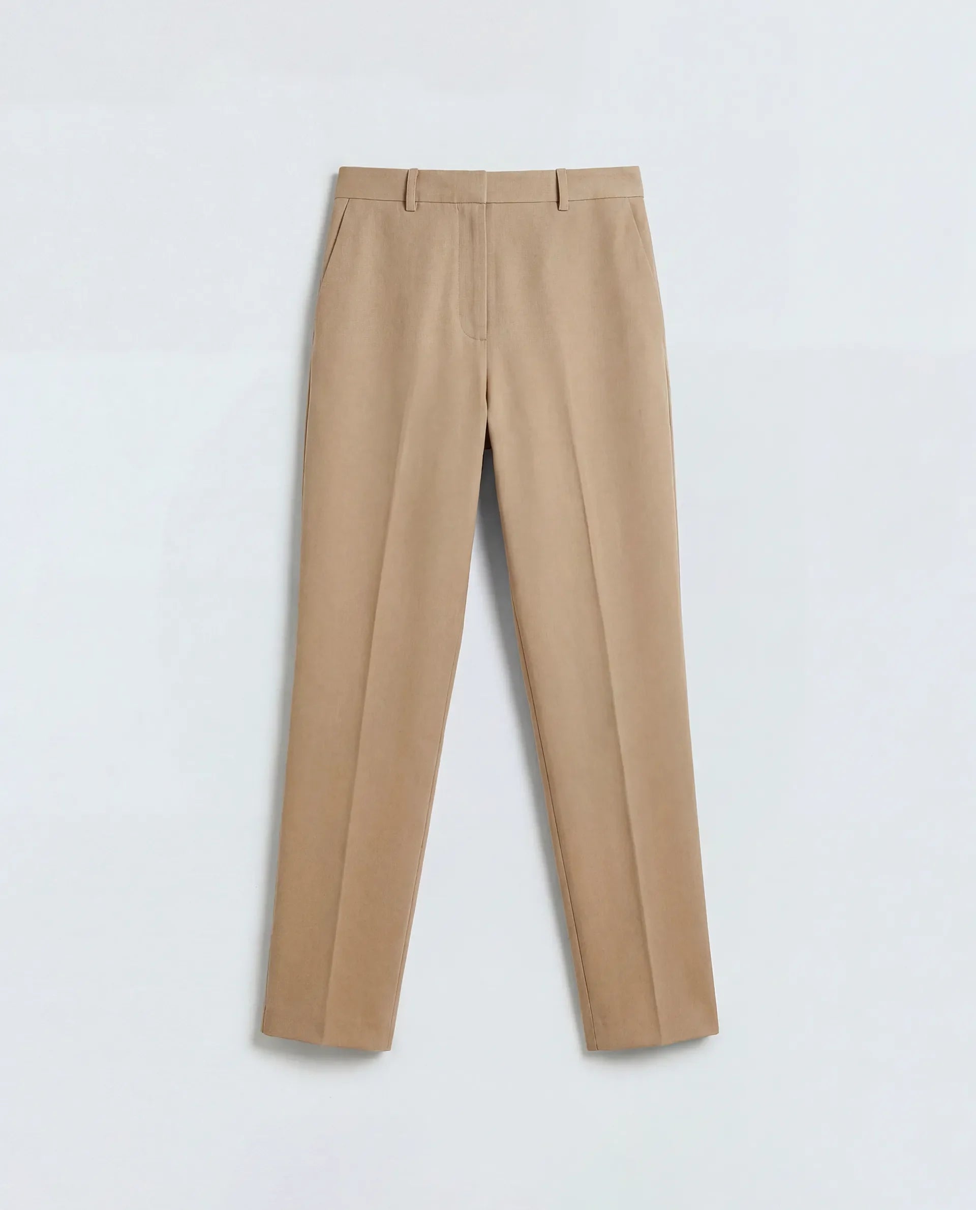 Rareism Women's Paper Khaki Polyester Blend Tapered Plain Trouser