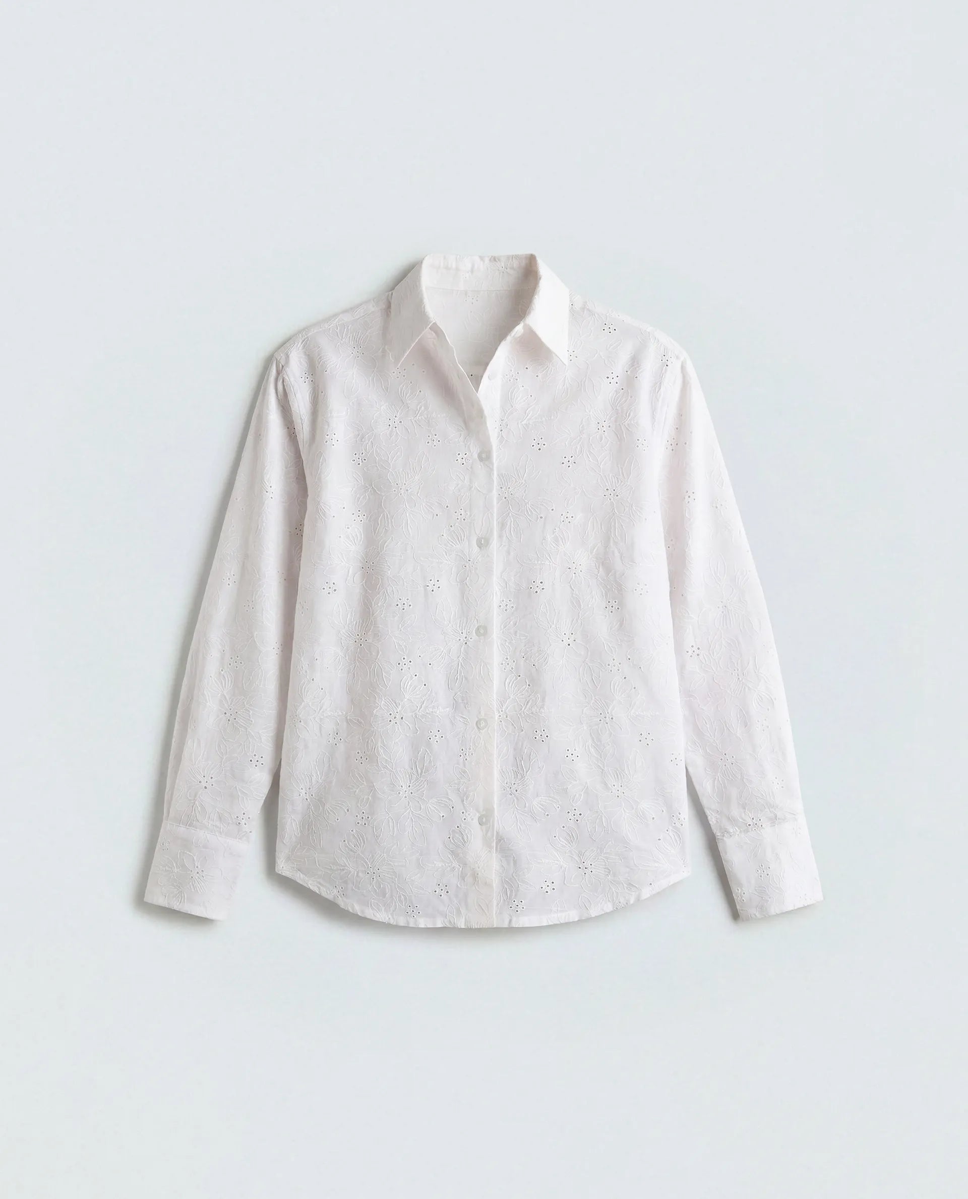 Rareism Women's Ruco Primary White Cotton Full Sleeve Spread Collar Relaxed Fit Shirt