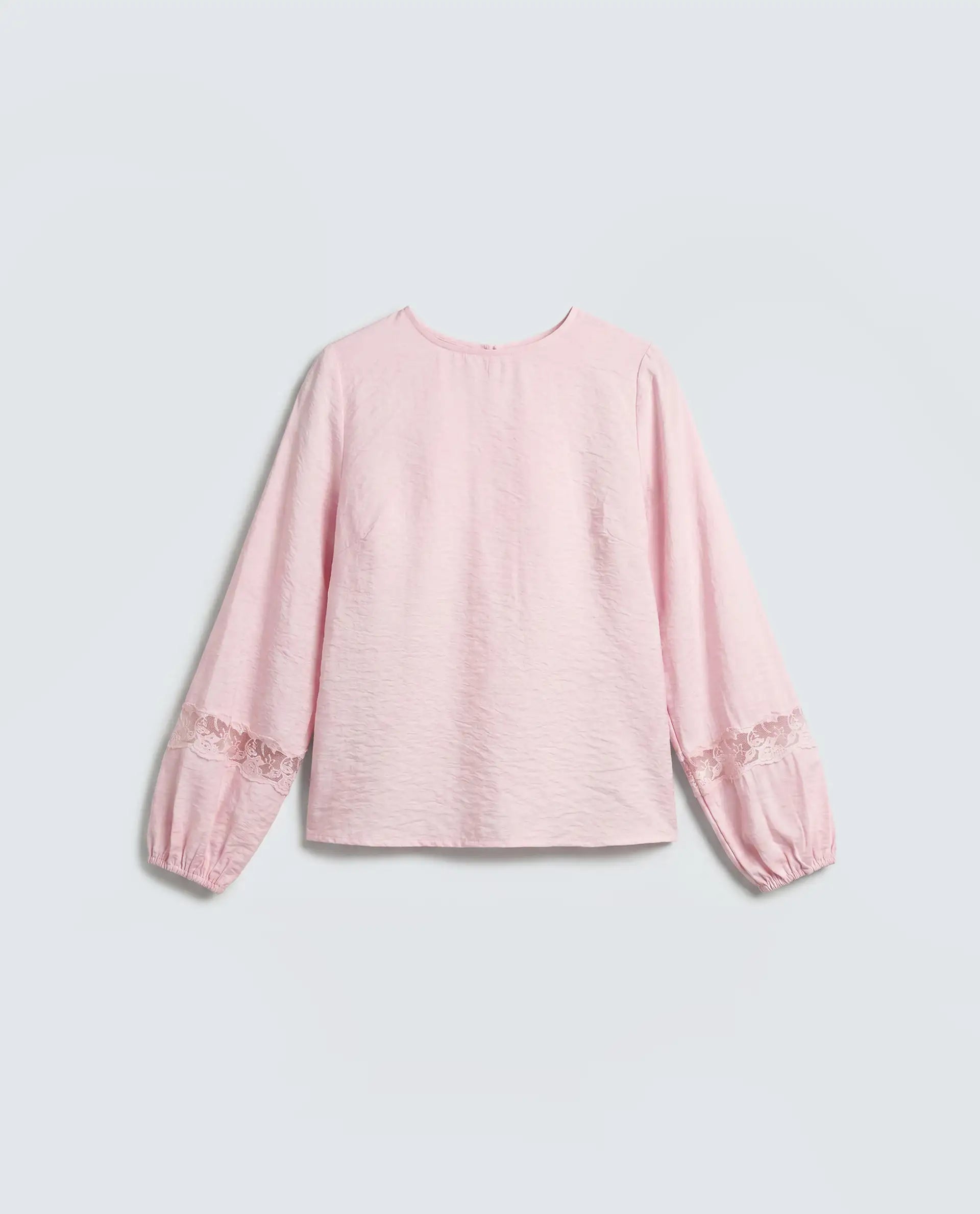 Rareism Women's Vaeli Light Pink Viscose Blend Full Sleeve Crew Neck Relaxed Top
