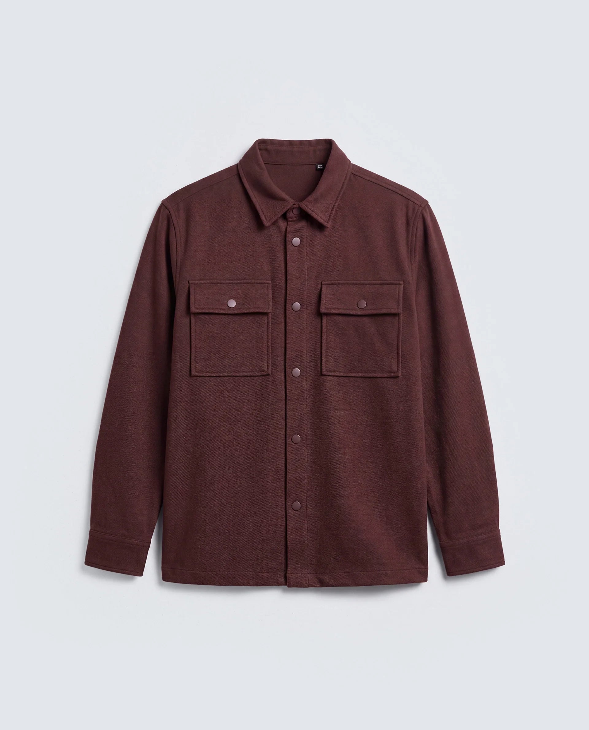 Rare Rabbit Men's Arlington-25 Dark Red Polyester Blend Fabric Collared Neck Regular Fit Plain Jacket