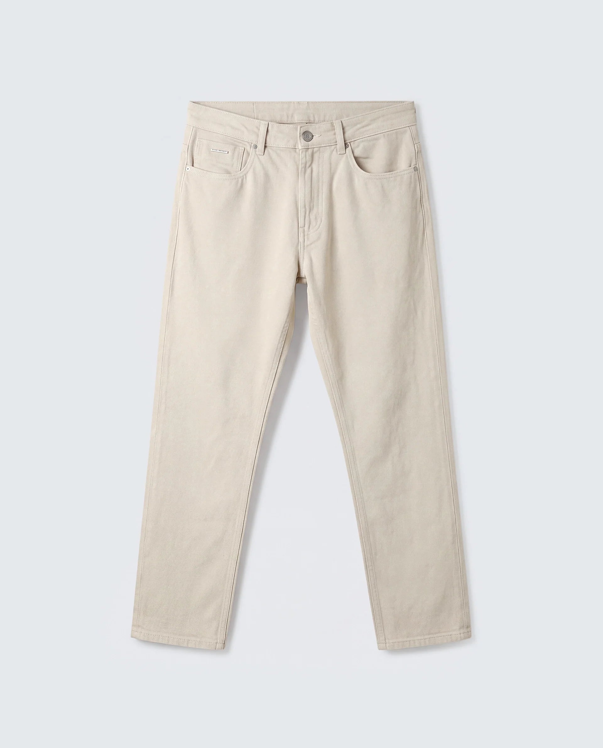 Rare Rabbit Men's Arvi-2 Light Beige Cotton Blend Plain Dond Carrot Fit Jeans