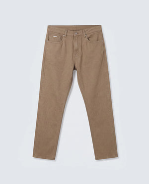 Rare Rabbit Men's Arvi-2 Olive Cotton Blend Plain Dond Carrot Fit Jeans